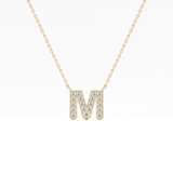 Classic 0.202 TCW Round M Shaped Moissanite Diamond Necklace