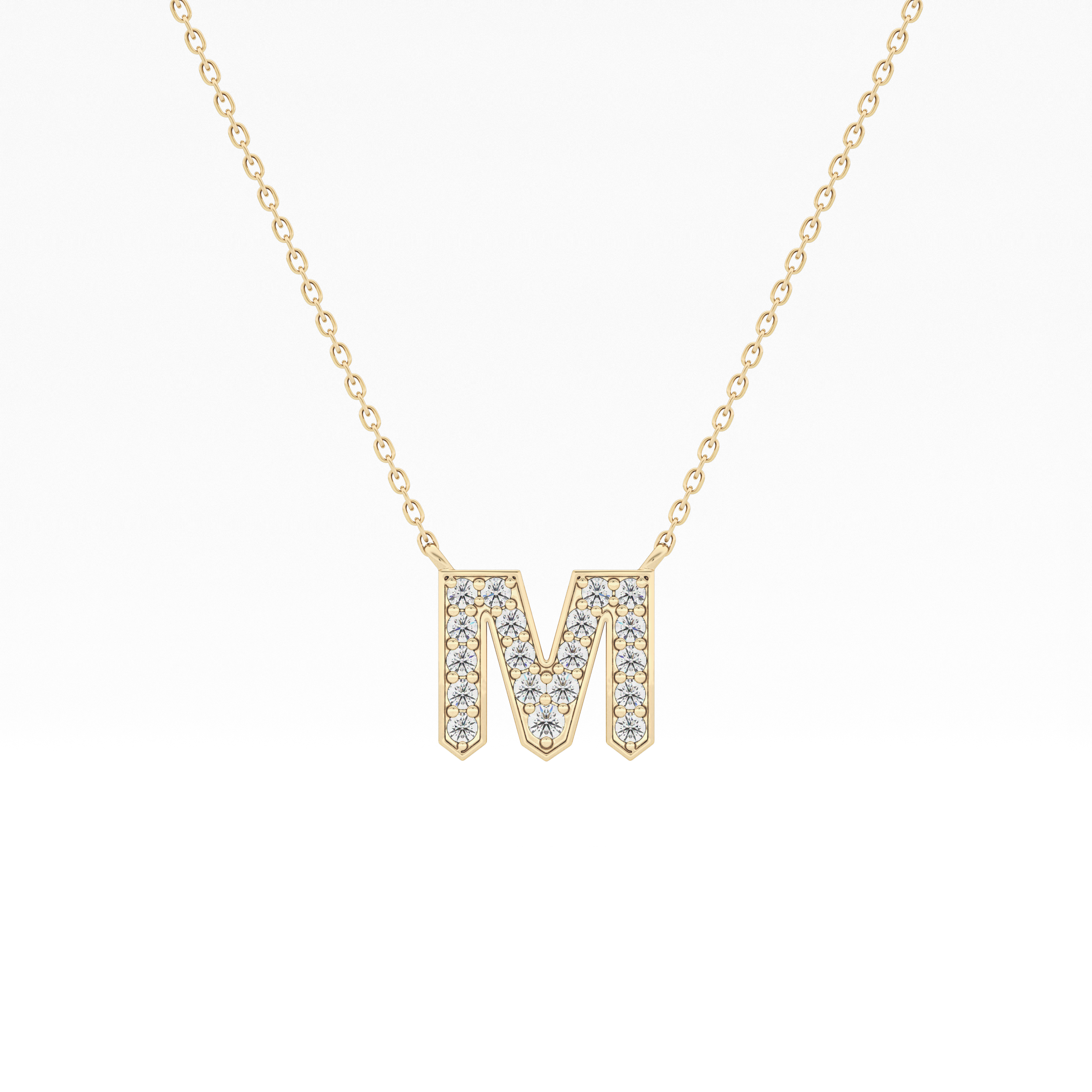 Classic 0.202 TCW Round M Shaped Moissanite Diamond Necklace
