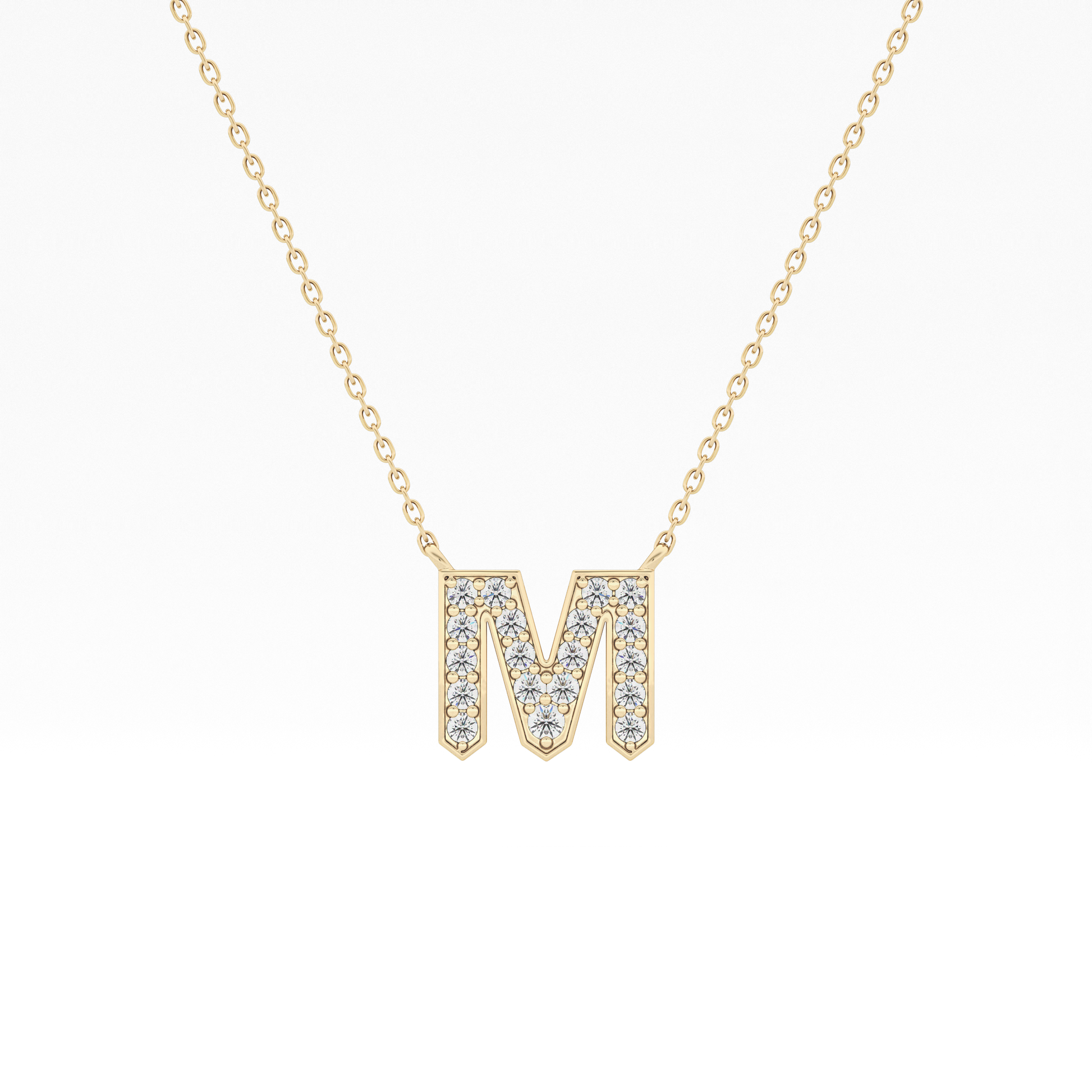 Classic 0.202 TCW Round M Shaped Moissanite Diamond Necklace