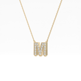 Classic 0.202 TCW Round M Shaped Moissanite Diamond Necklace