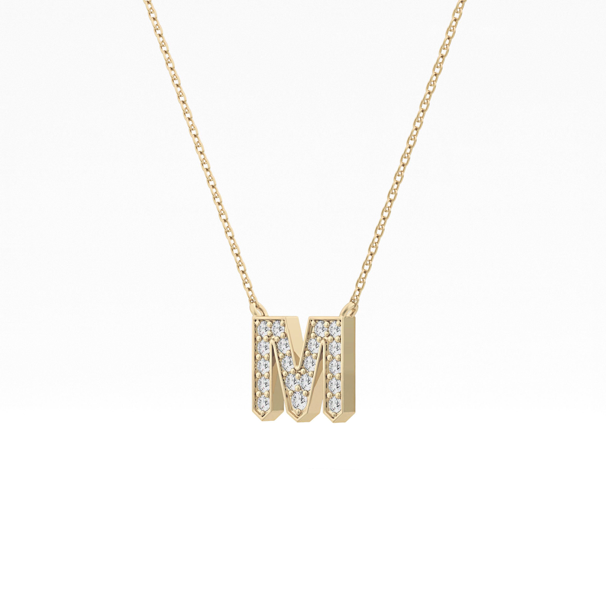 Classic 0.202 TCW Round M Shaped Moissanite Diamond Necklace