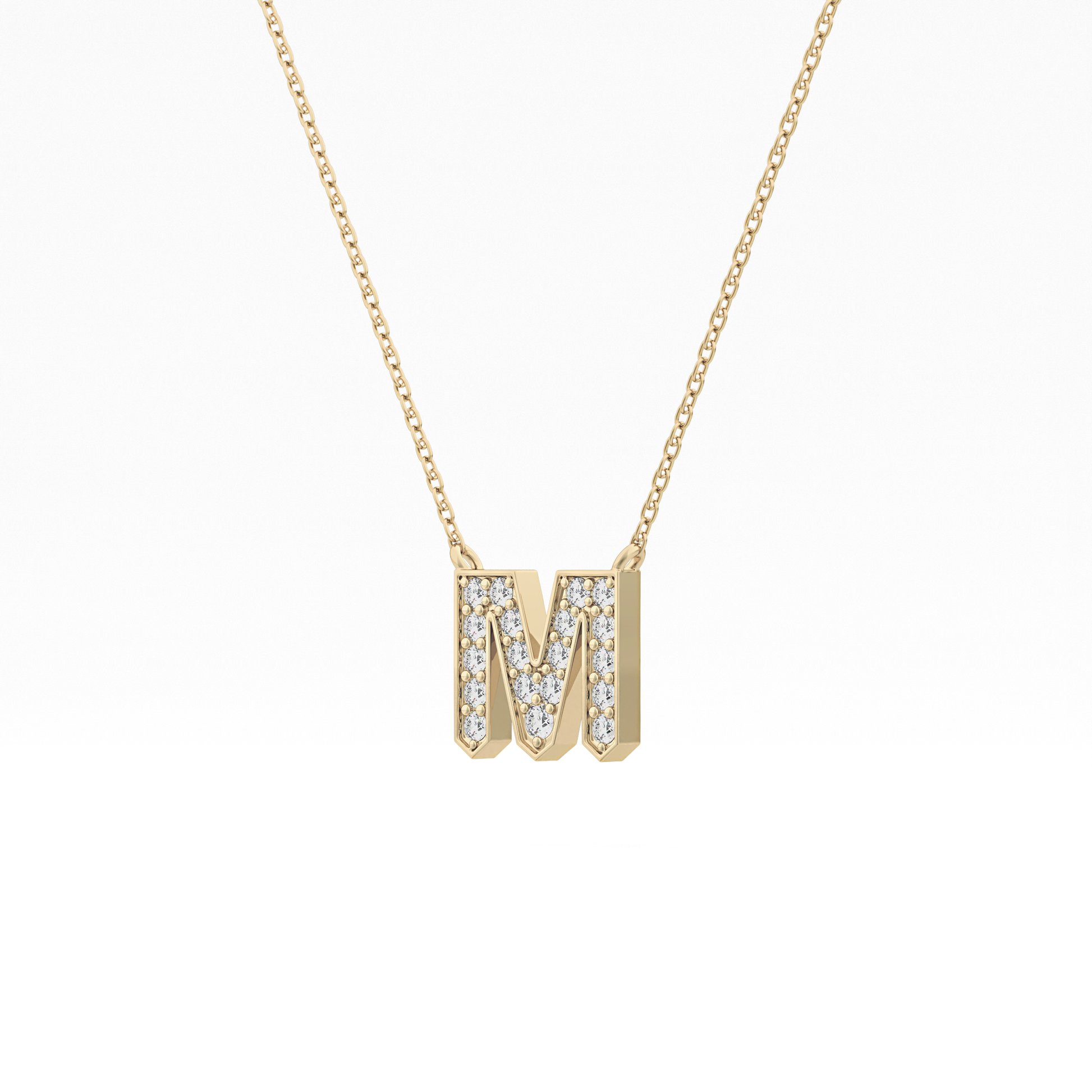 Classic 0.202 TCW Round M Shaped Moissanite Diamond Necklace