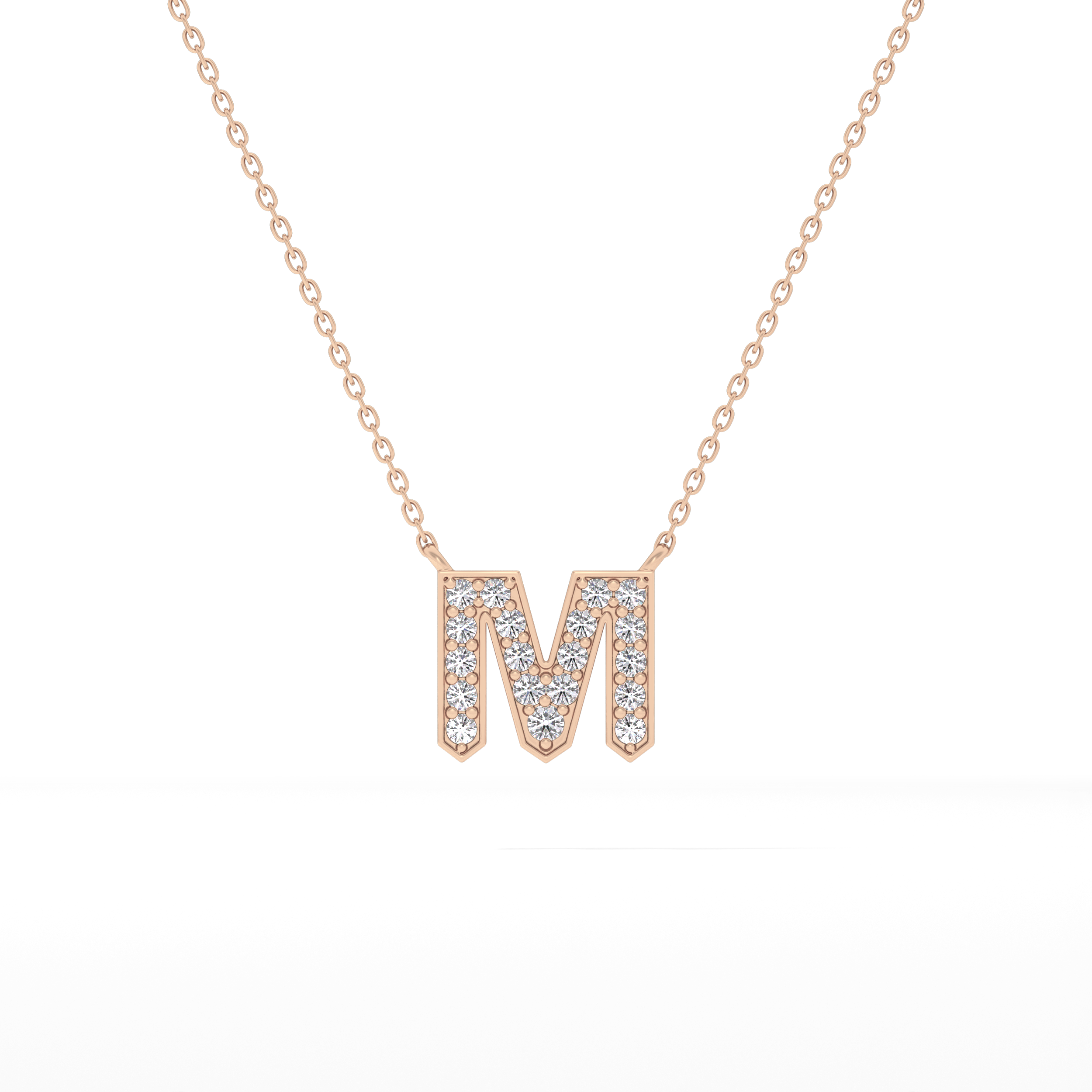 Classic 0.202 TCW Round M Shaped Moissanite Diamond Necklace
