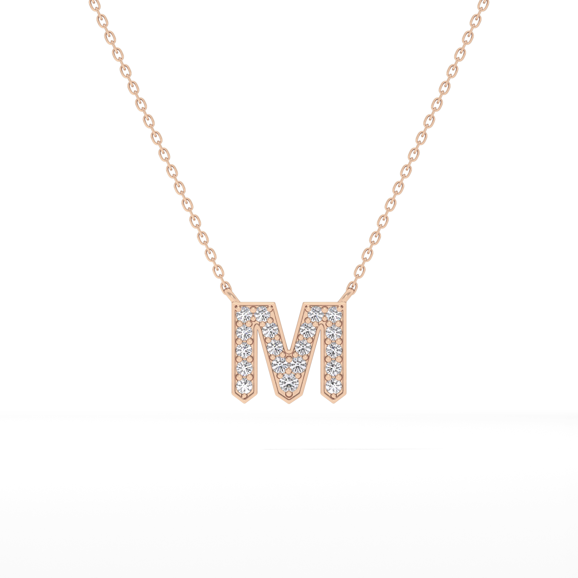 Classic 0.202 TCW Round M Shaped Moissanite Diamond Necklace