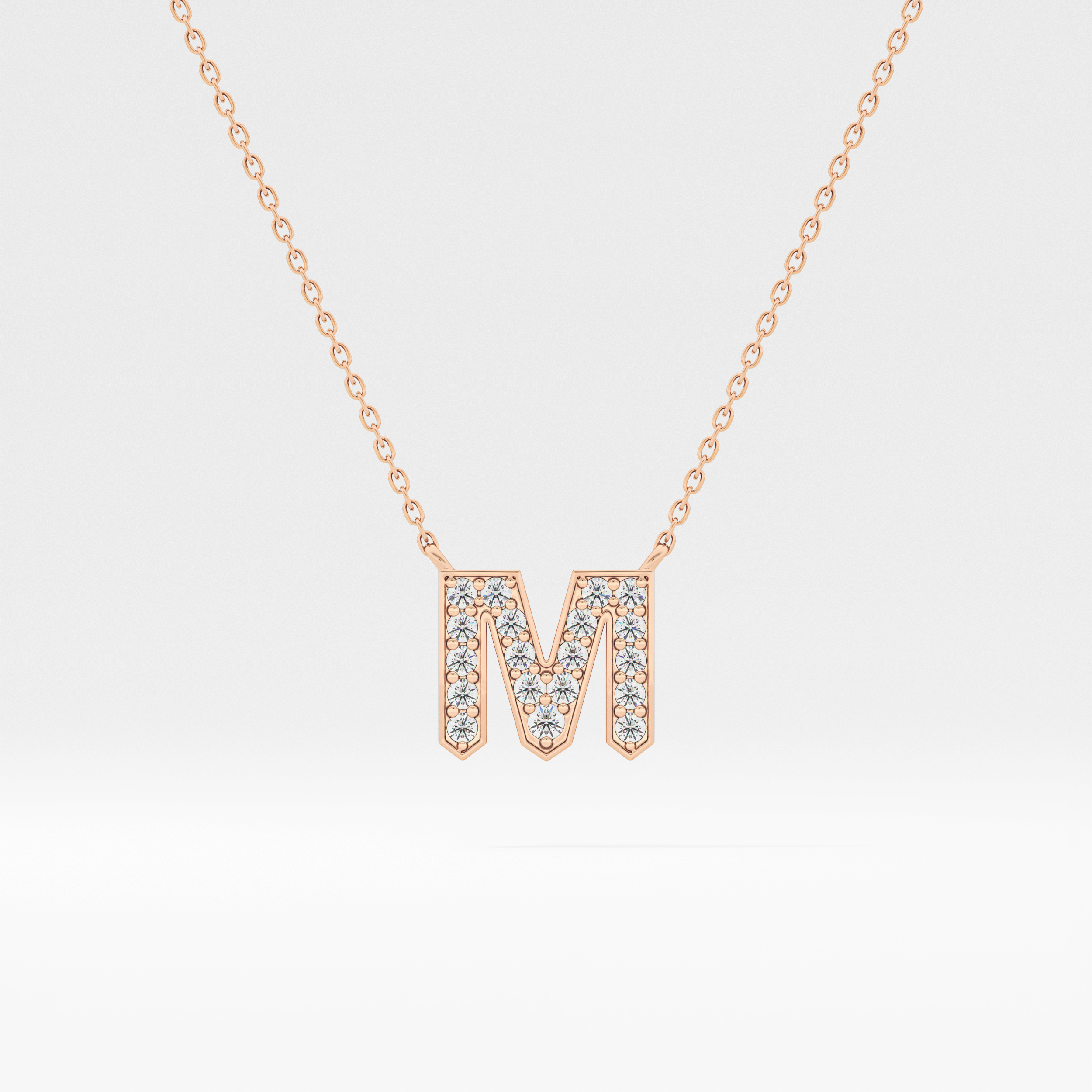 Classic 0.202 TCW Round M Shaped Moissanite Diamond Necklace