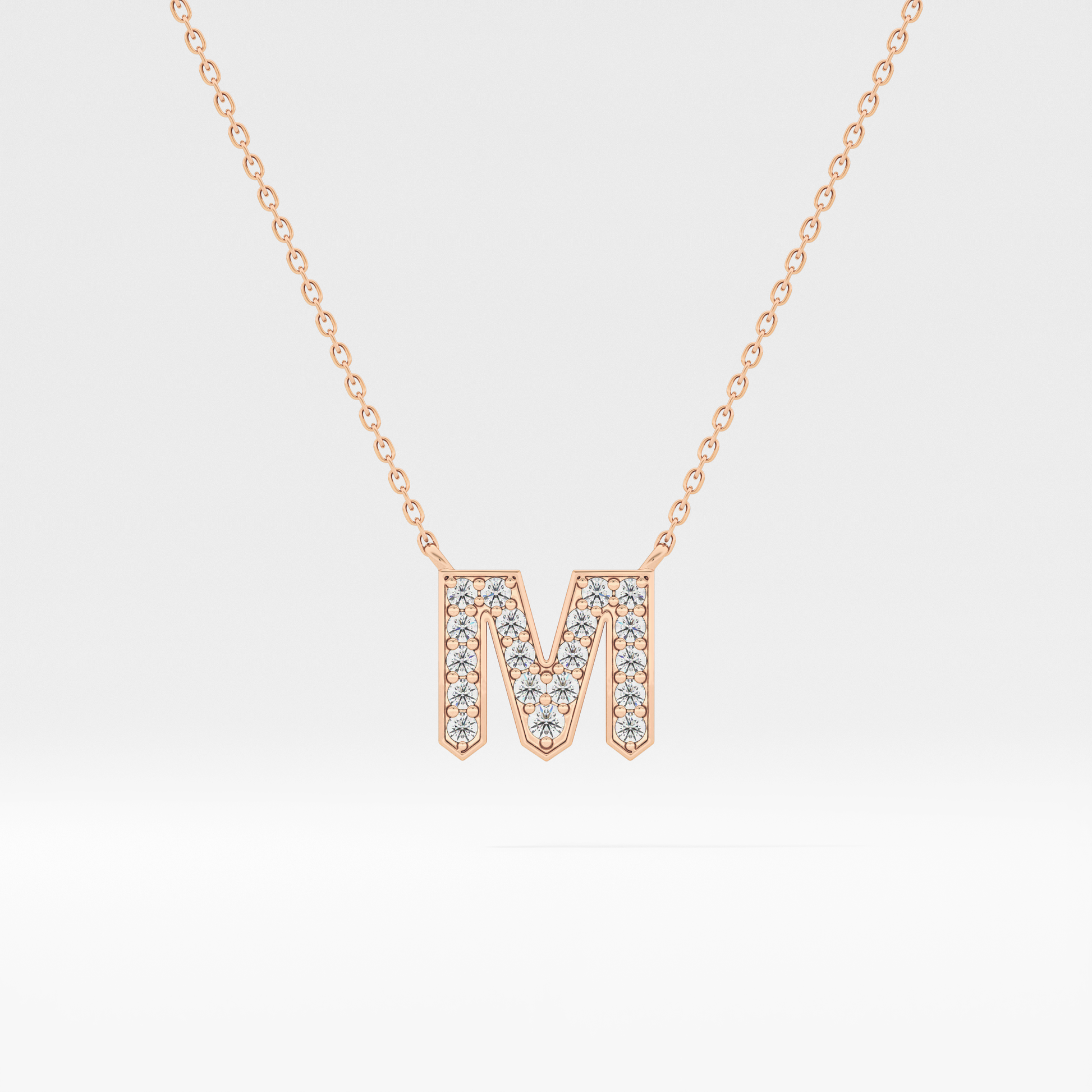 Classic 0.202 TCW Round M Shaped Moissanite Diamond Necklace
