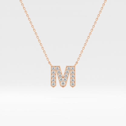 Classic 0.202 TCW Round M Shaped Moissanite Diamond Necklace