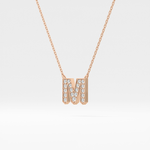 Classic 0.202 TCW Round M Shaped Moissanite Diamond Necklace