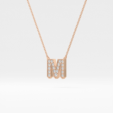 Classic 0.202 TCW Round M Shaped Moissanite Diamond Necklace