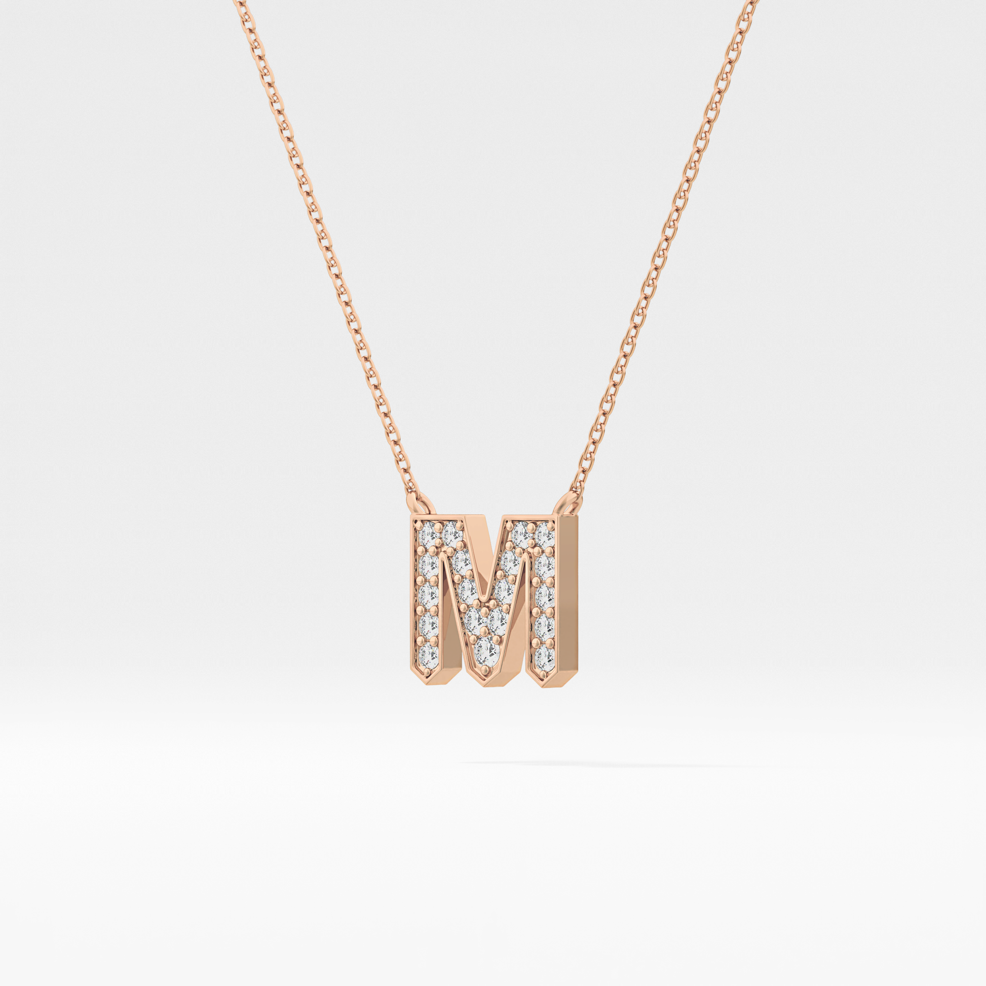 Classic 0.202 TCW Round M Shaped Moissanite Diamond Necklace