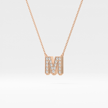Classic 0.202 TCW Round M Shaped Moissanite Diamond Necklace