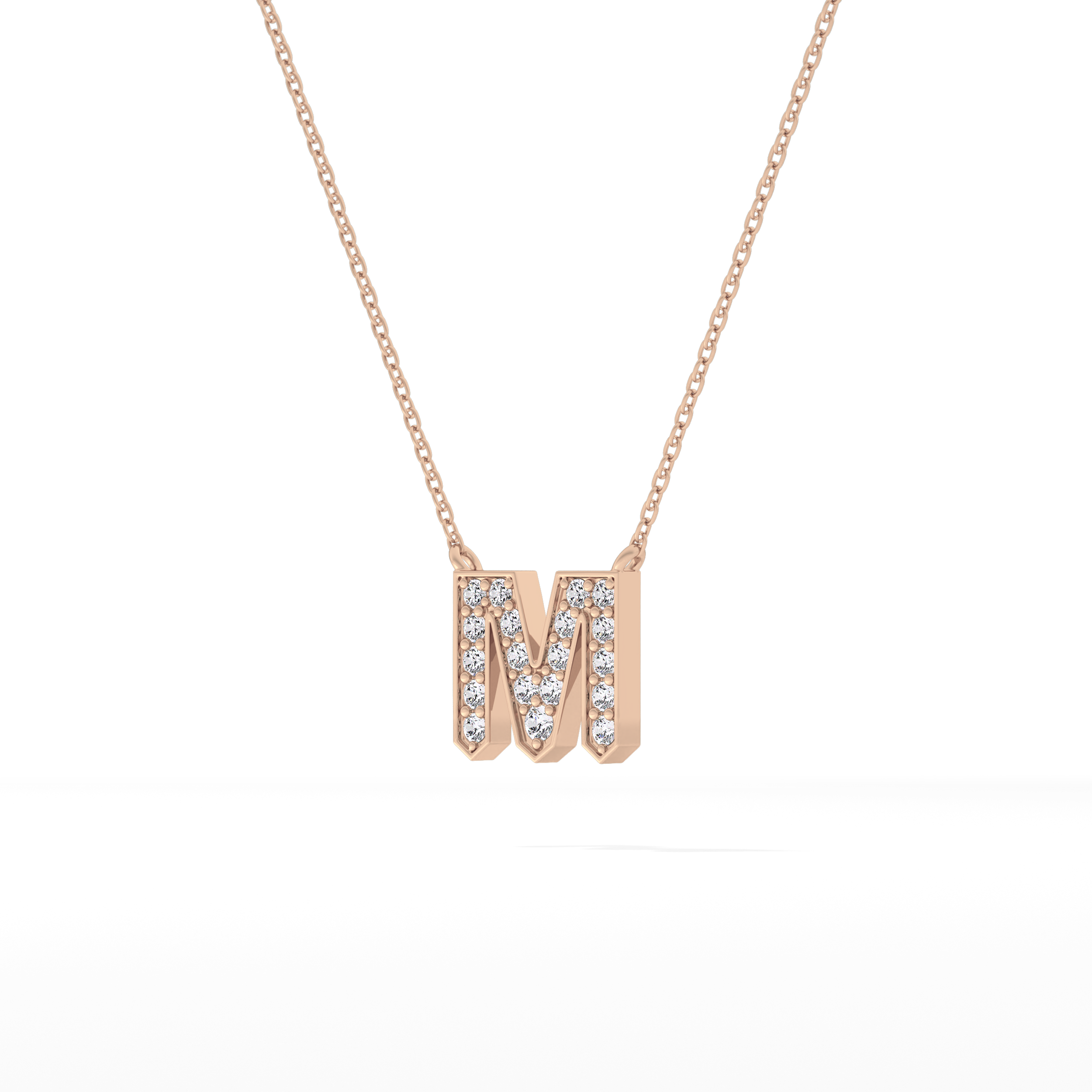 Classic 0.202 TCW Round M Shaped Moissanite Diamond Necklace