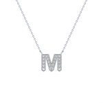 Classic 0.202 TCW Round M Shaped Moissanite Diamond Necklace