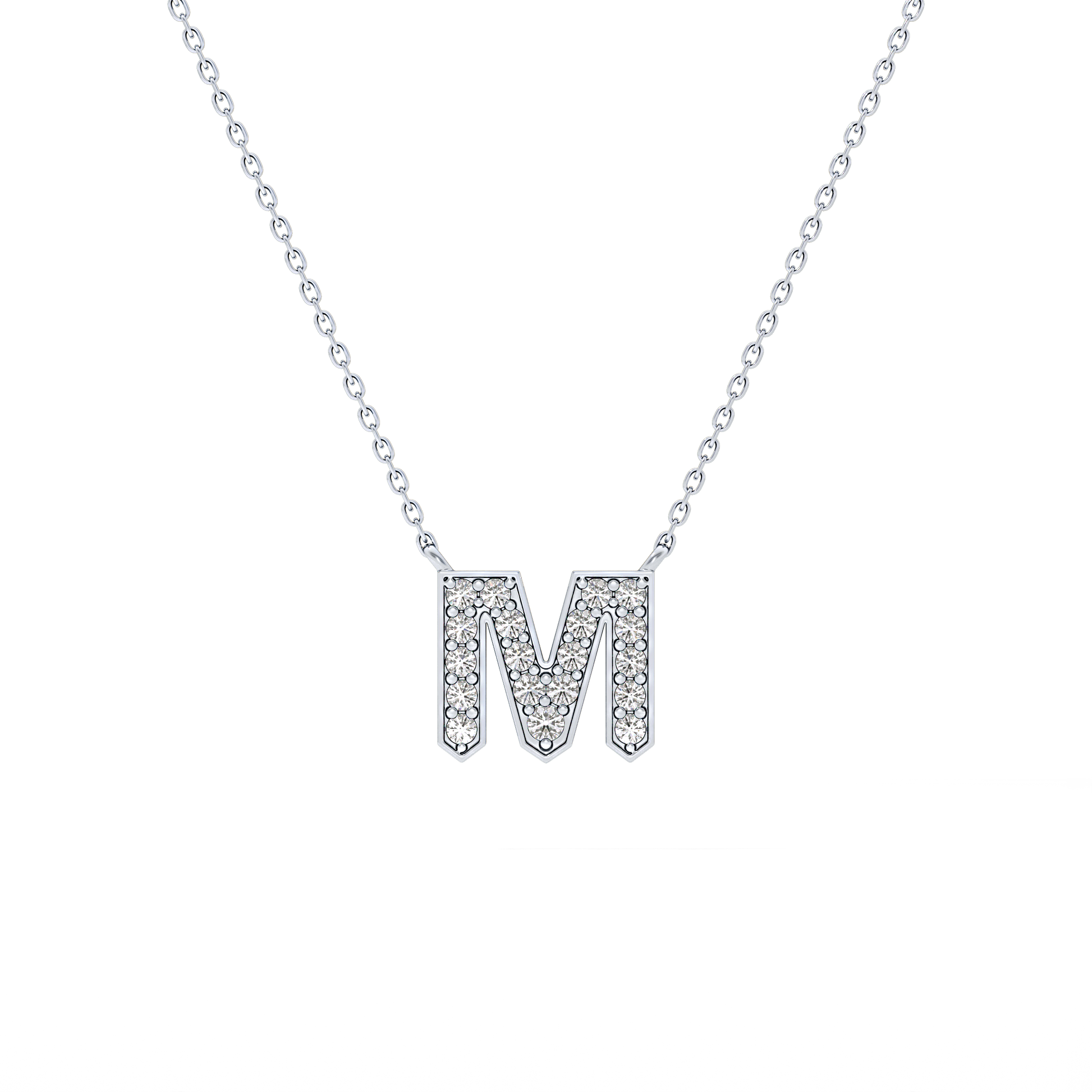 Classic 0.202 TCW Round M Shaped Moissanite Diamond Necklace