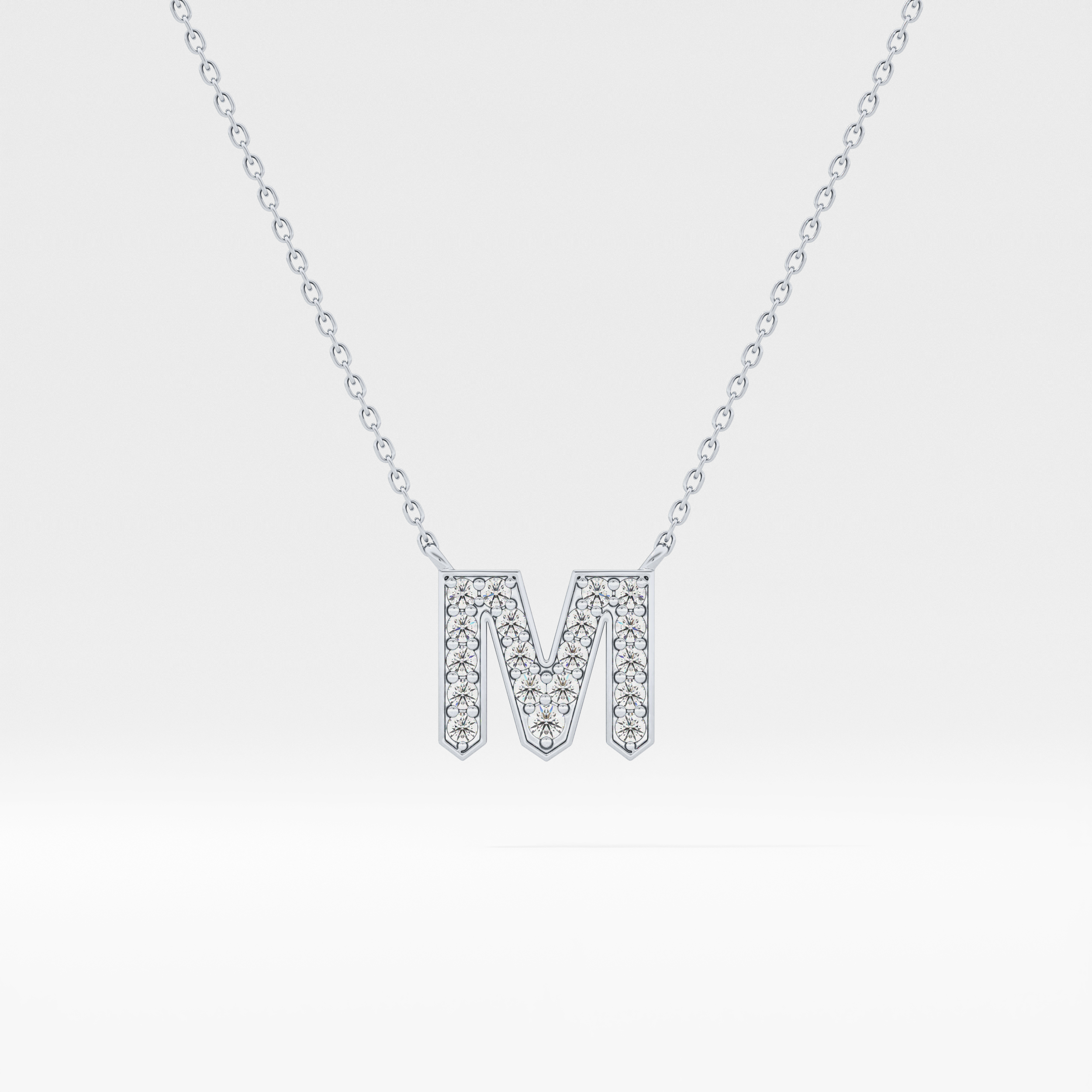 Classic 0.202 TCW Round M Shaped Moissanite Diamond Necklace