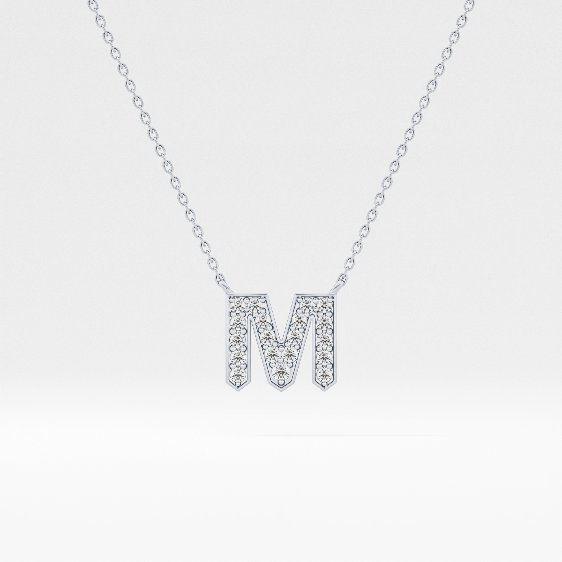 Classic 0.202 TCW Round M Shaped Moissanite Diamond Necklace