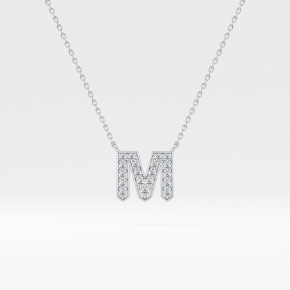 Classic 0.202 TCW Round M Shaped Moissanite Diamond Necklace