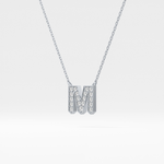 Classic 0.202 TCW Round M Shaped Moissanite Diamond Necklace