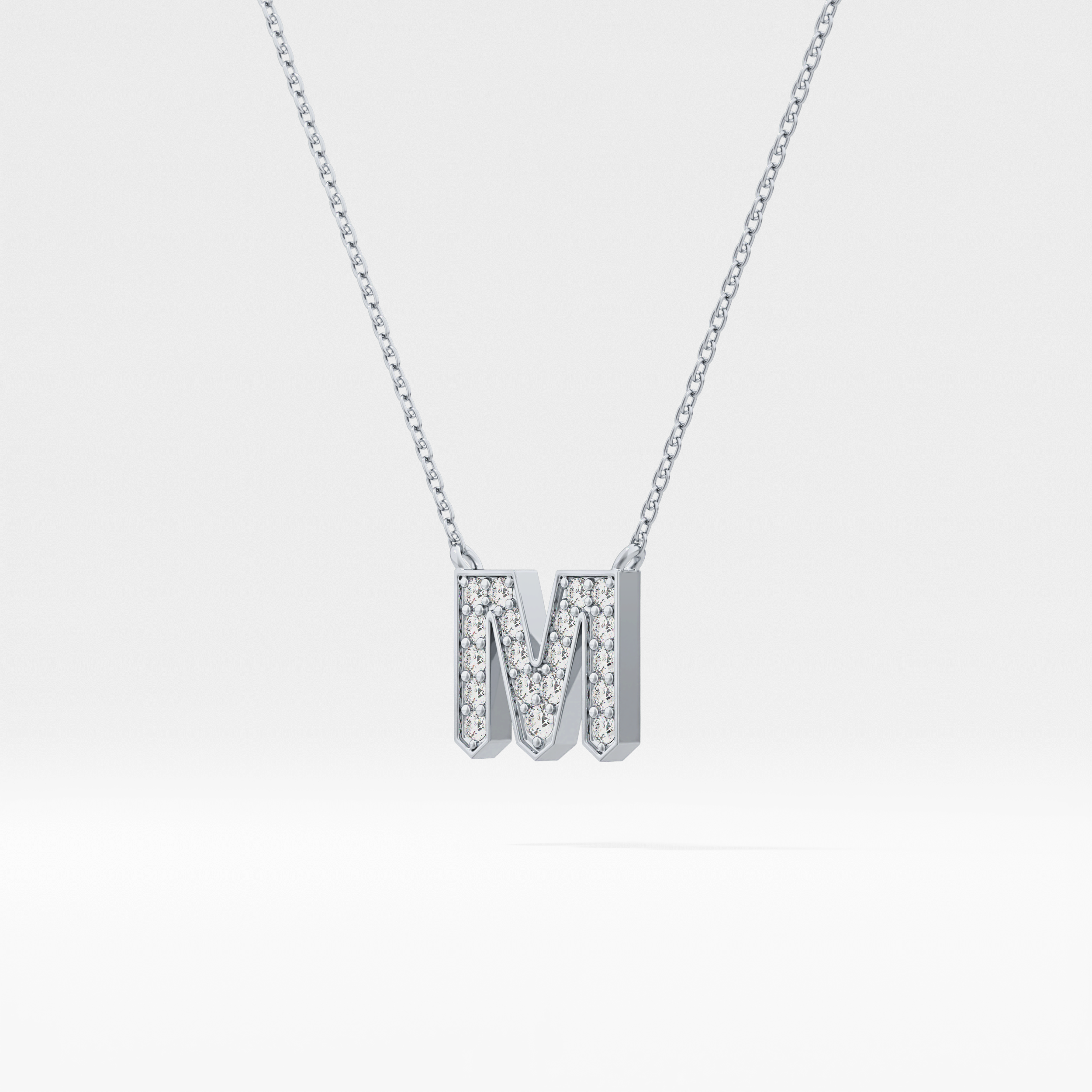 Classic 0.202 TCW Round M Shaped Moissanite Diamond Necklace