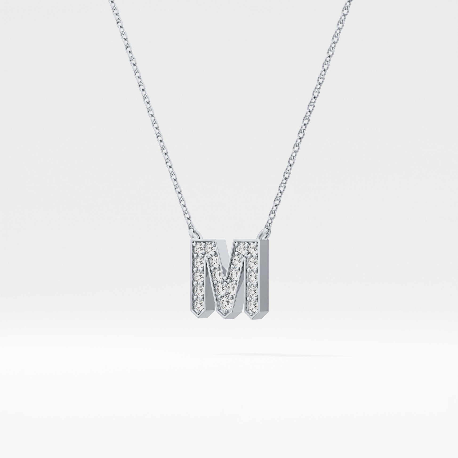 Classic 0.202 TCW Round M Shaped Moissanite Diamond Necklace