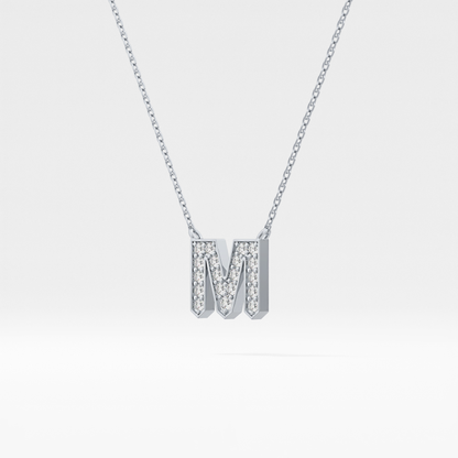 Classic 0.202 TCW Round M Shaped Moissanite Diamond Necklace