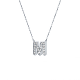 Classic 0.202 TCW Round M Shaped Moissanite Diamond Necklace
