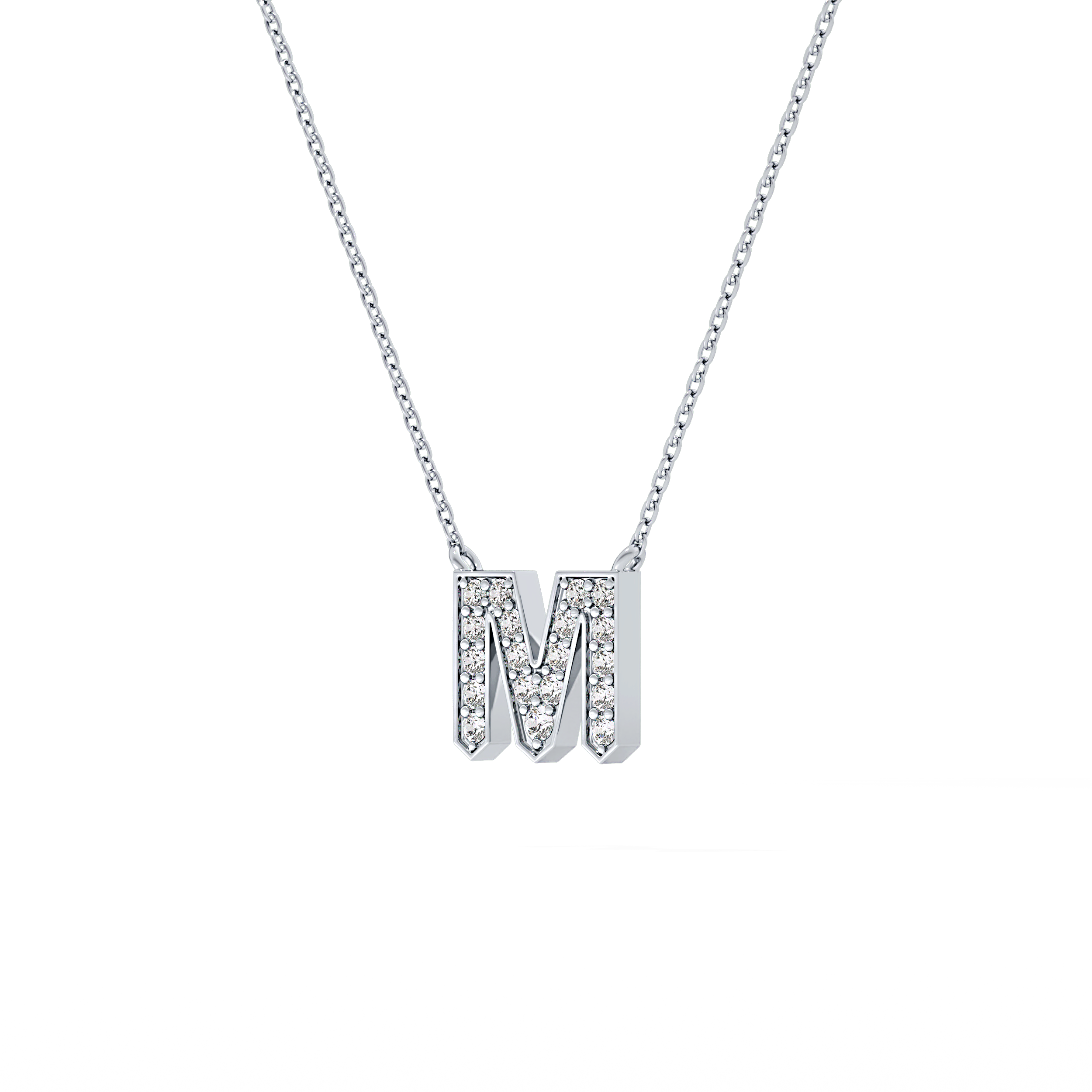 Classic 0.202 TCW Round M Shaped Moissanite Diamond Necklace