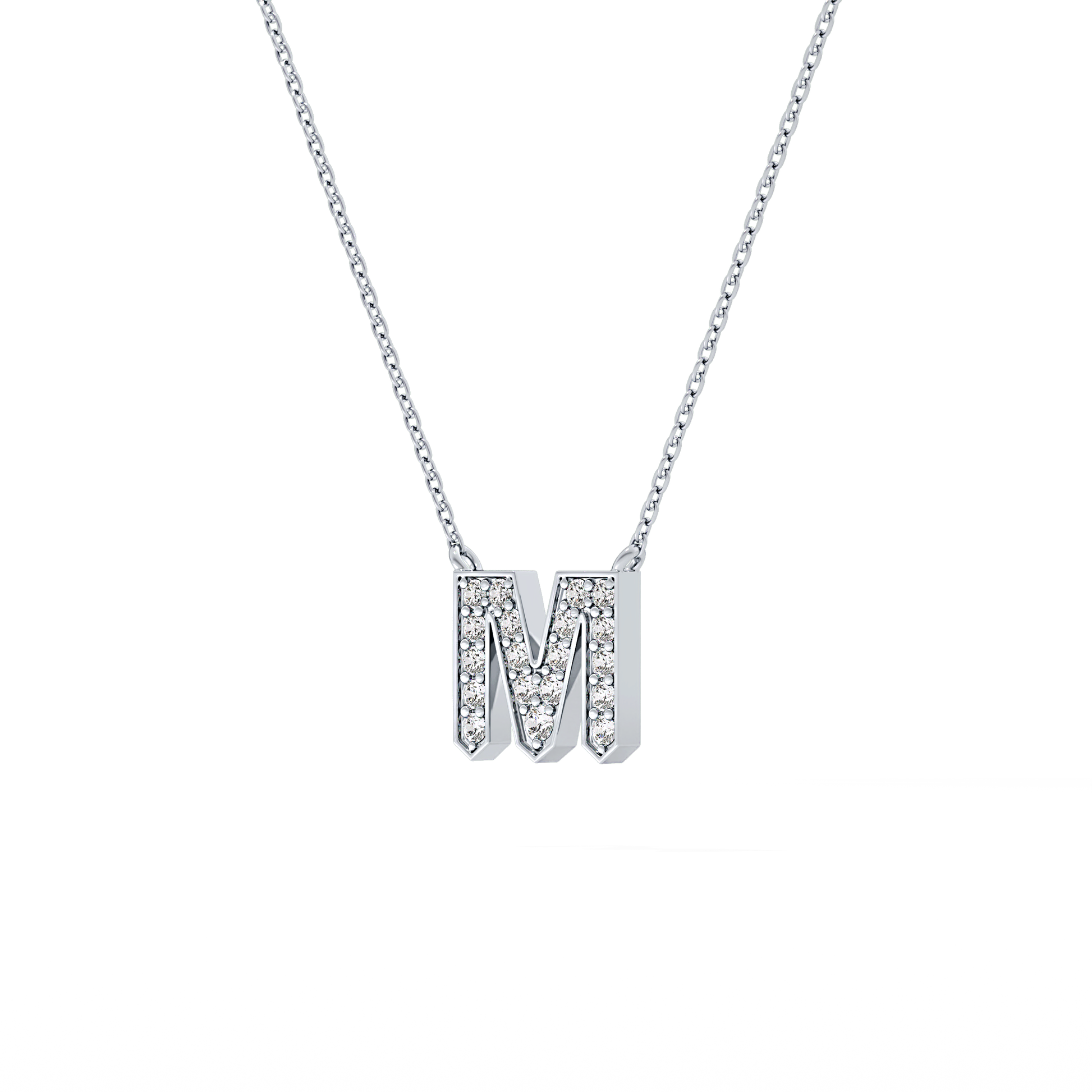 Classic 0.202 TCW Round M Shaped Moissanite Diamond Necklace
