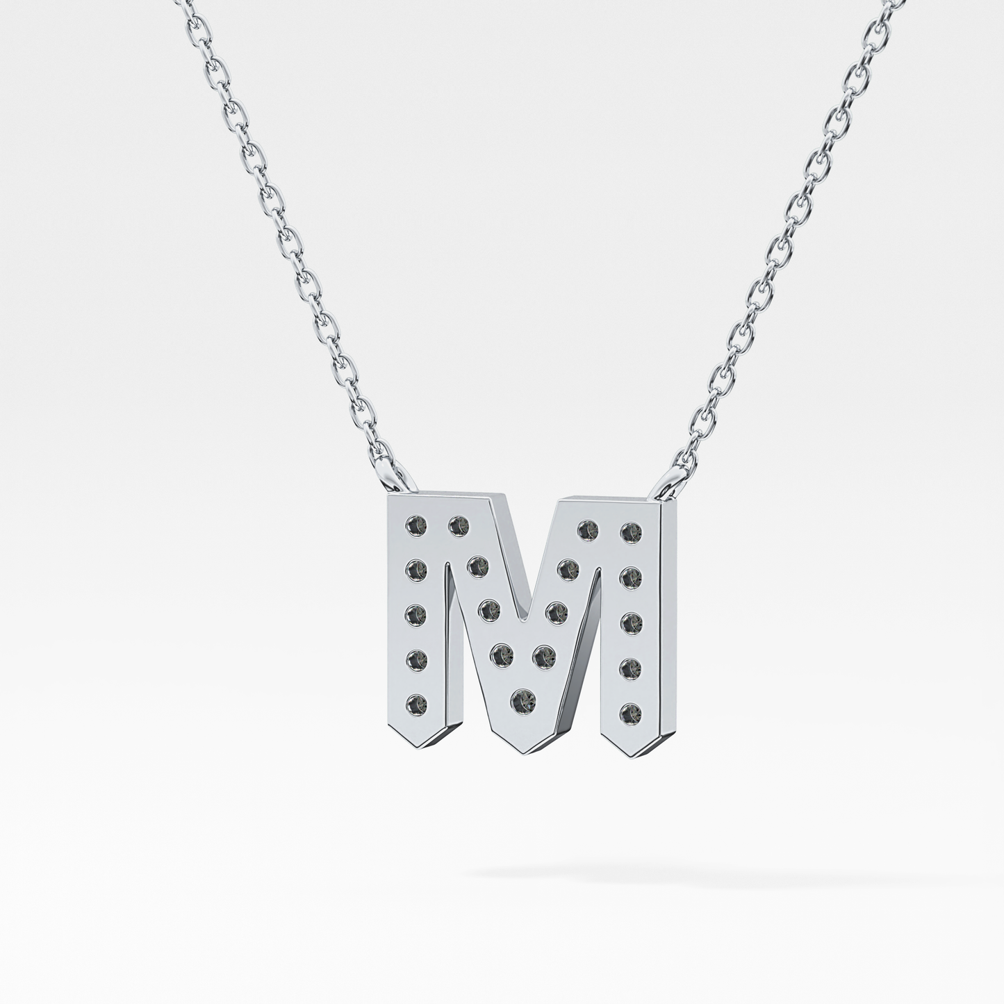 Classic 0.202 TCW Round M Shaped Moissanite Diamond Necklace