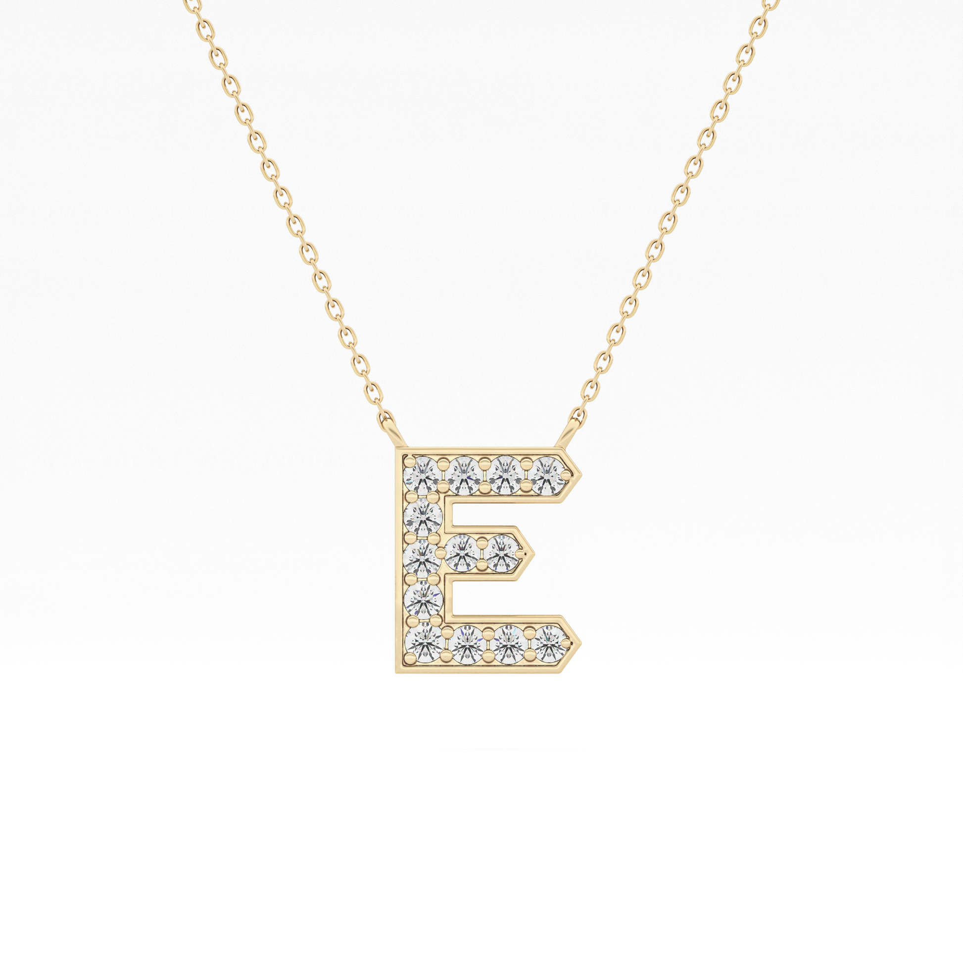 Classic 0.385 TCW  Round E Shaped Moissanite Diamond Necklace
