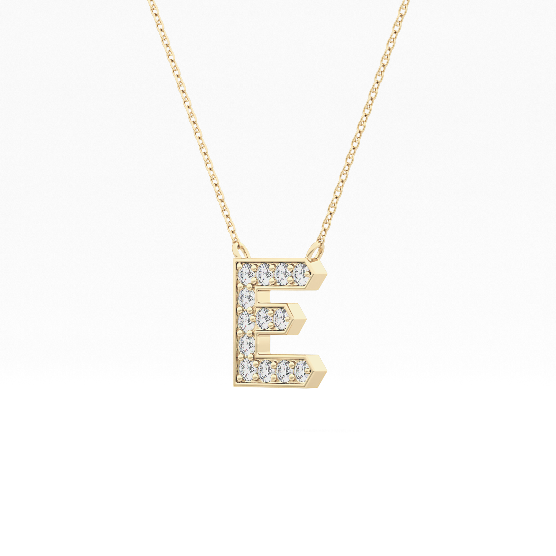Classic 0.385 TCW  Round E Shaped Moissanite Diamond Necklace