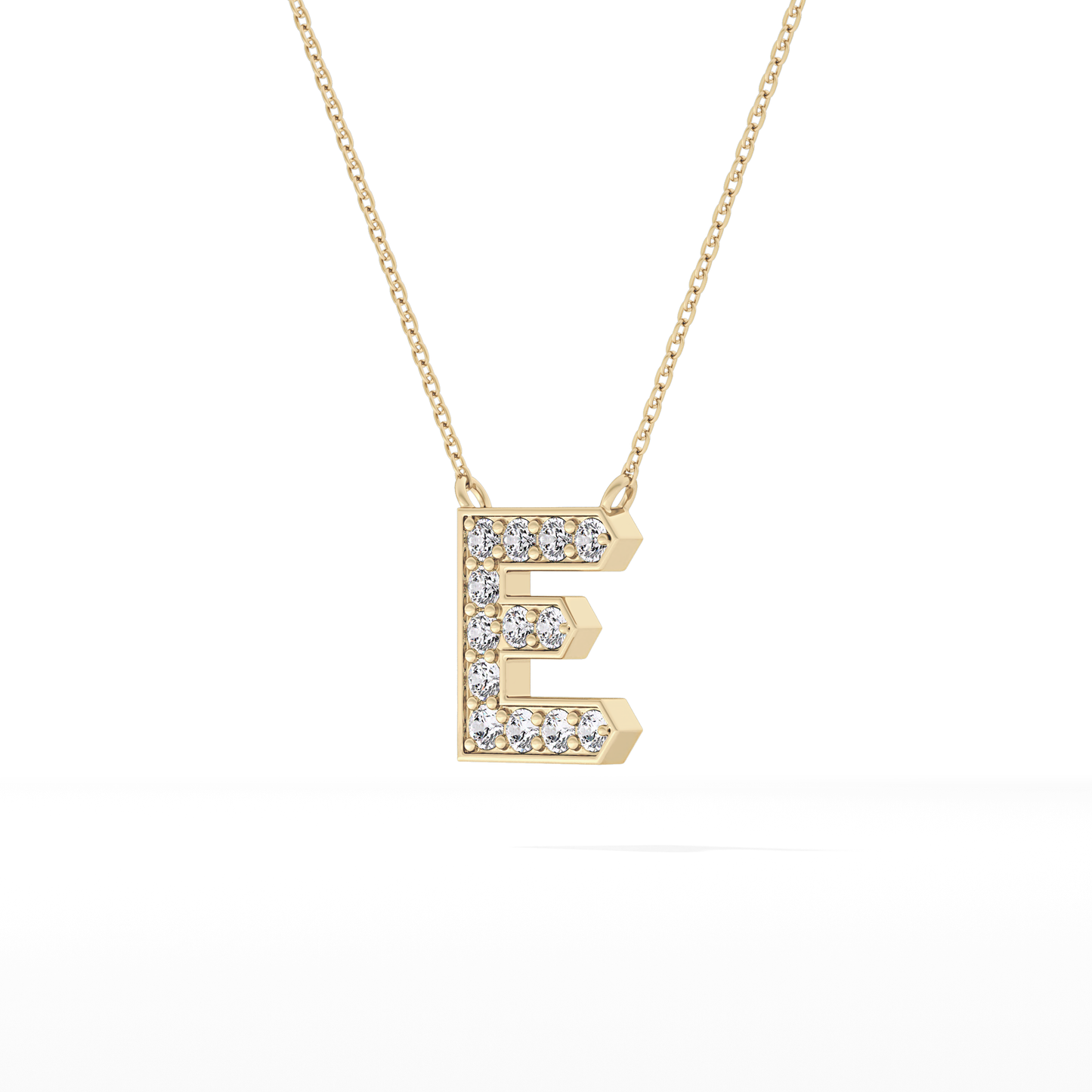 Classic 0.385 TCW  Round E Shaped Moissanite Diamond Necklace