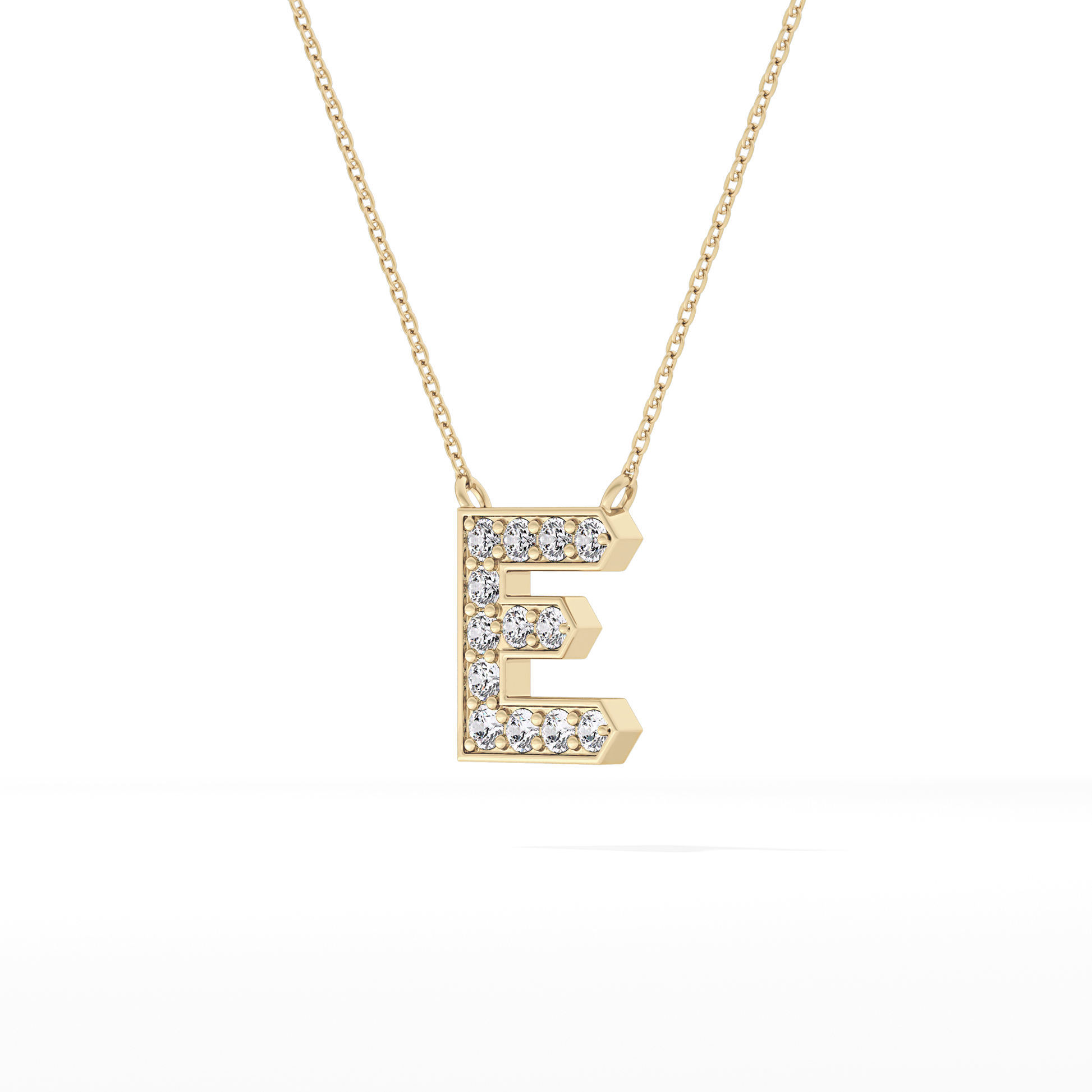 Classic 0.385 TCW  Round E Shaped Moissanite Diamond Necklace