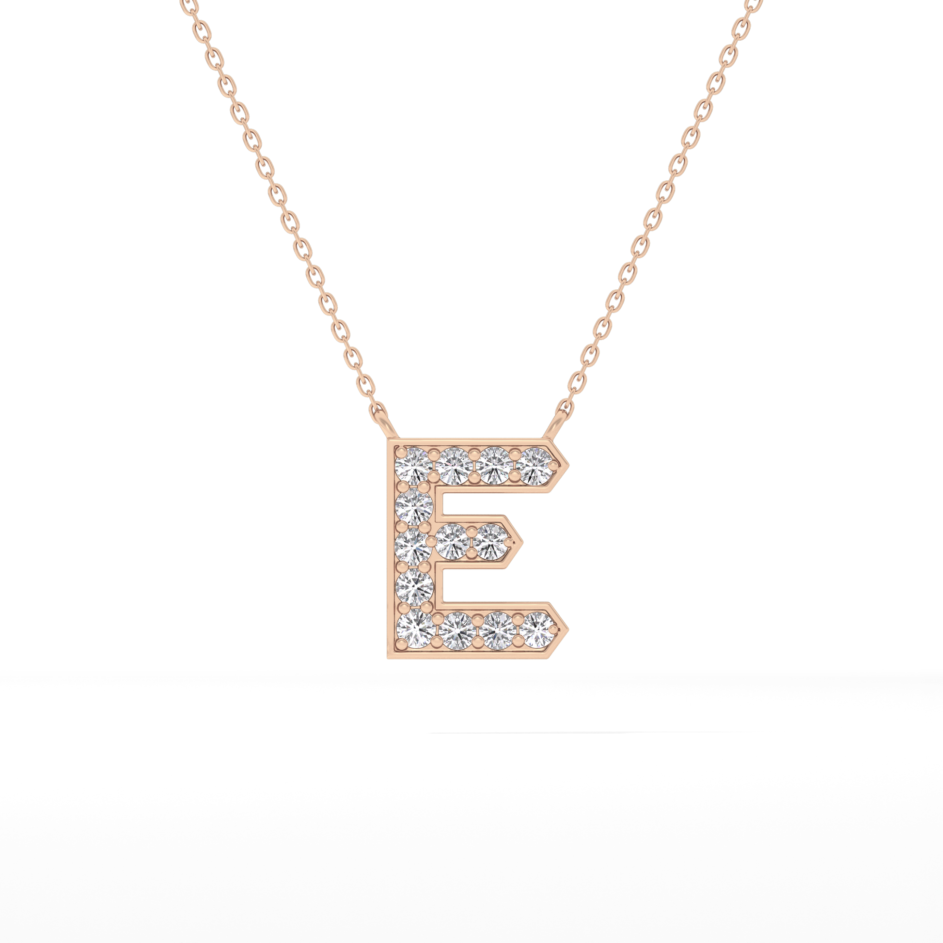 Classic 0.385 TCW  Round E Shaped Moissanite Diamond Necklace