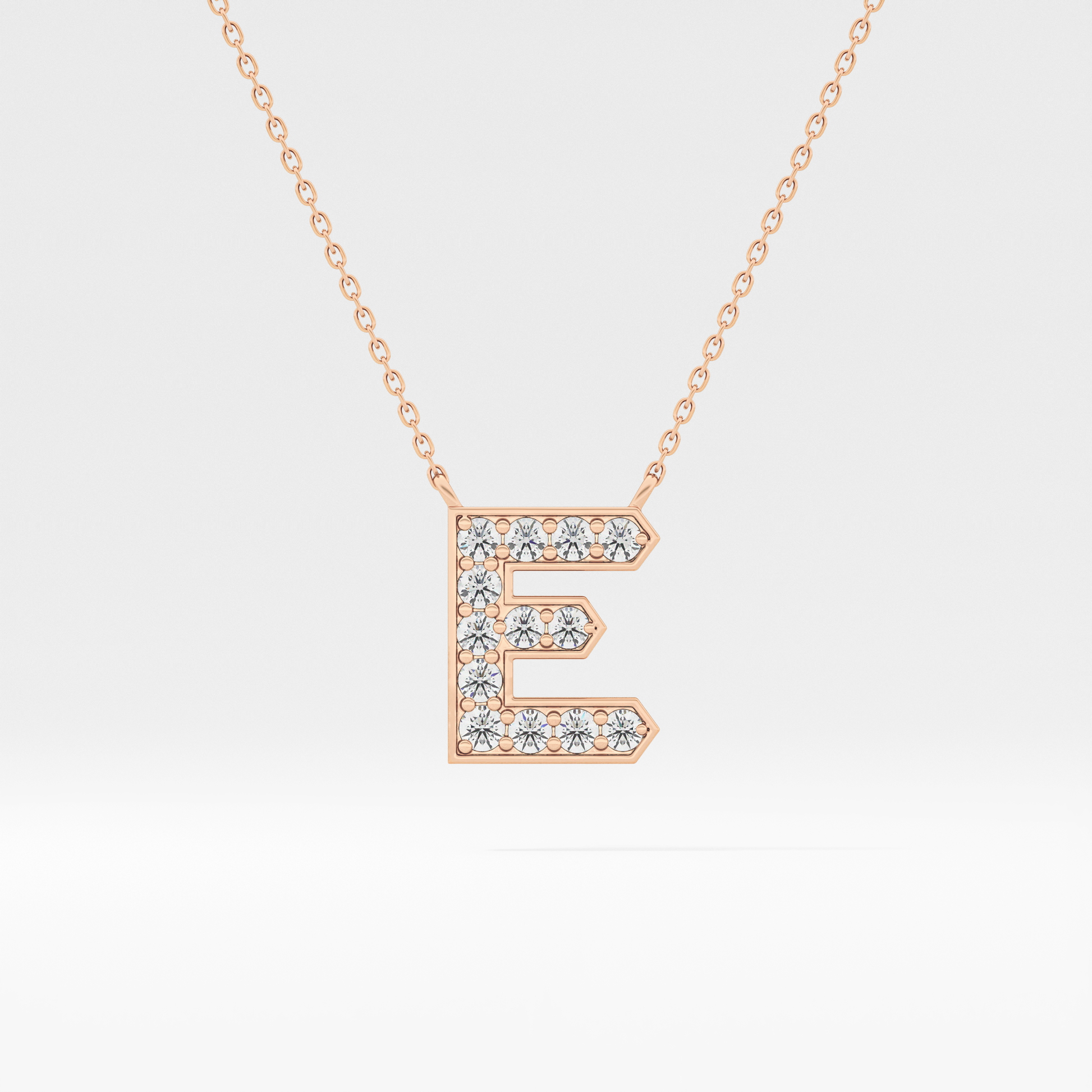 Classic 0.385 TCW  Round E Shaped Moissanite Diamond Necklace