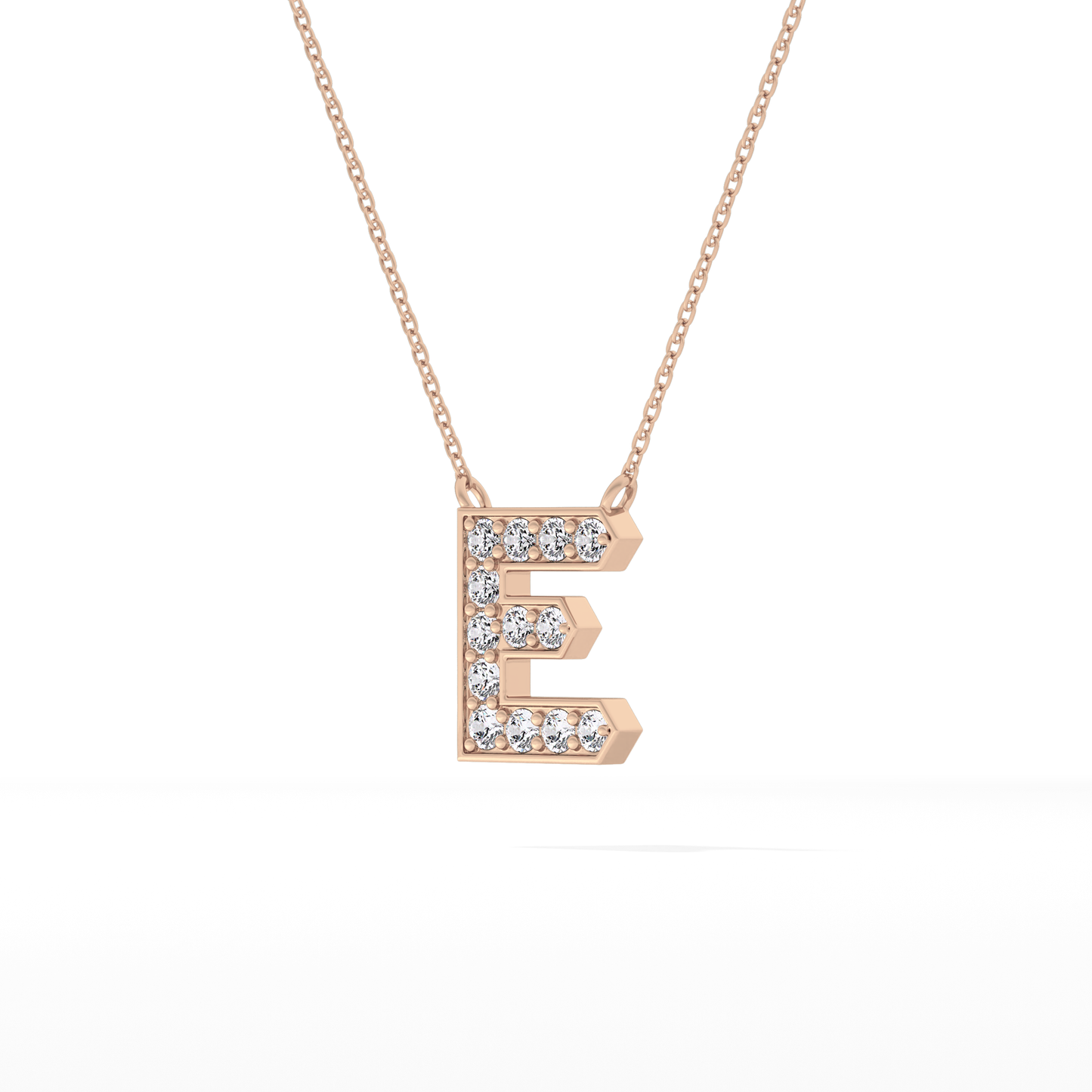 Classic 0.385 TCW  Round E Shaped Moissanite Diamond Necklace