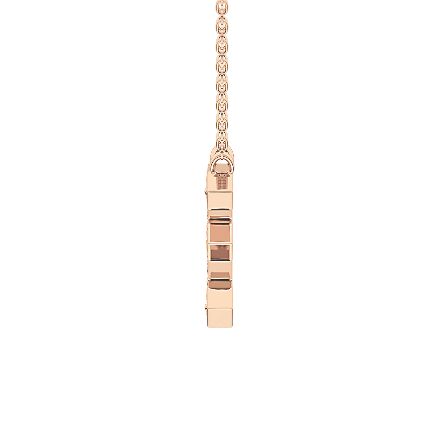 Classic 0.385 TCW  Round E Shaped Moissanite Diamond Necklace