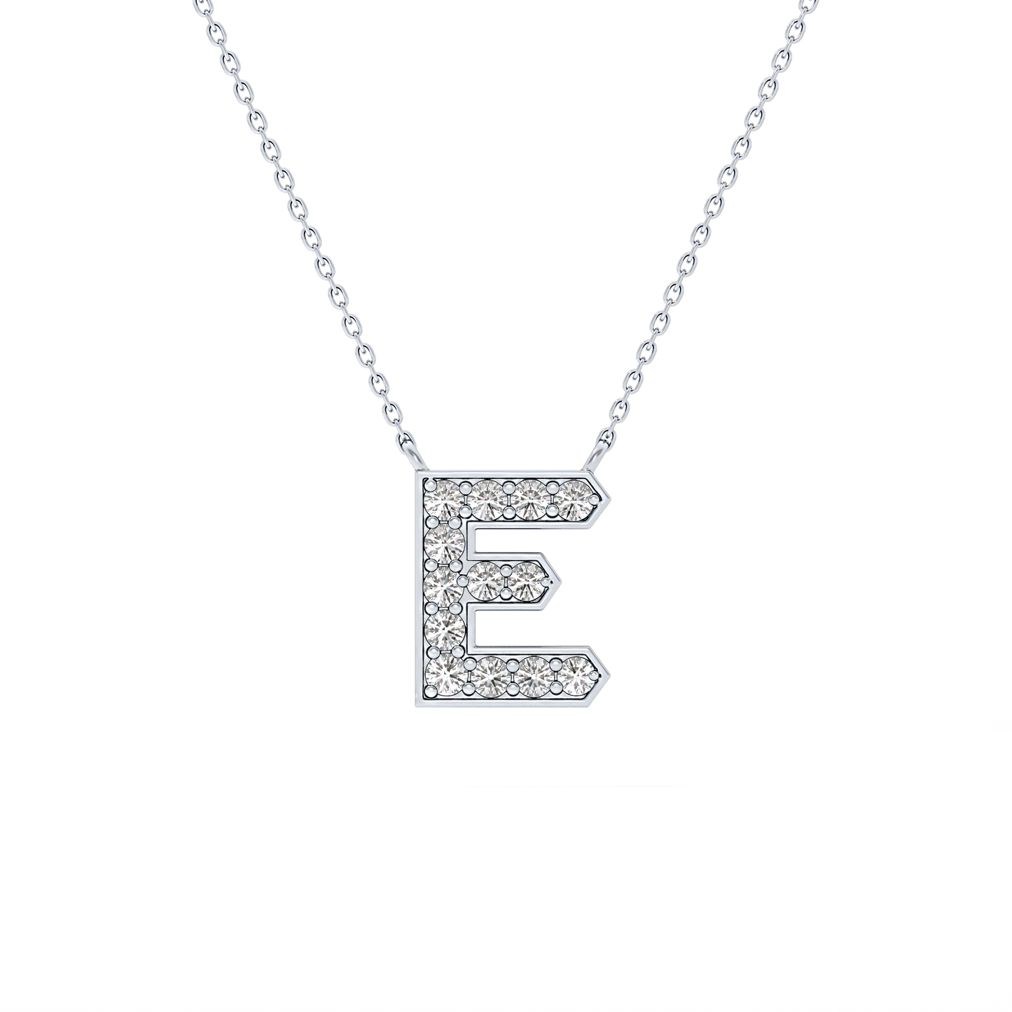 Classic 0.385 TCW  Round E Shaped Moissanite Diamond Necklace