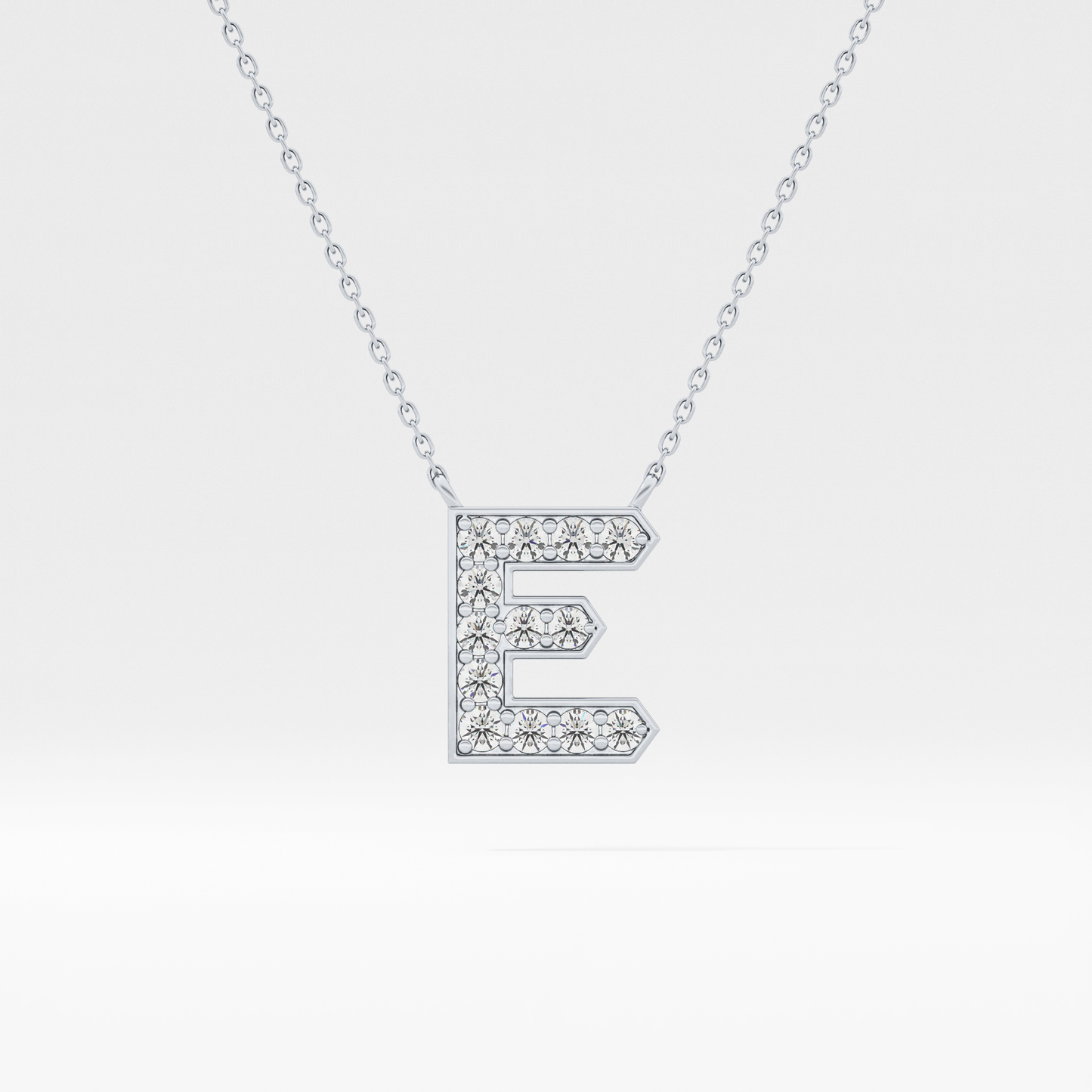 Classic 0.385 TCW  Round E Shaped Moissanite Diamond Necklace