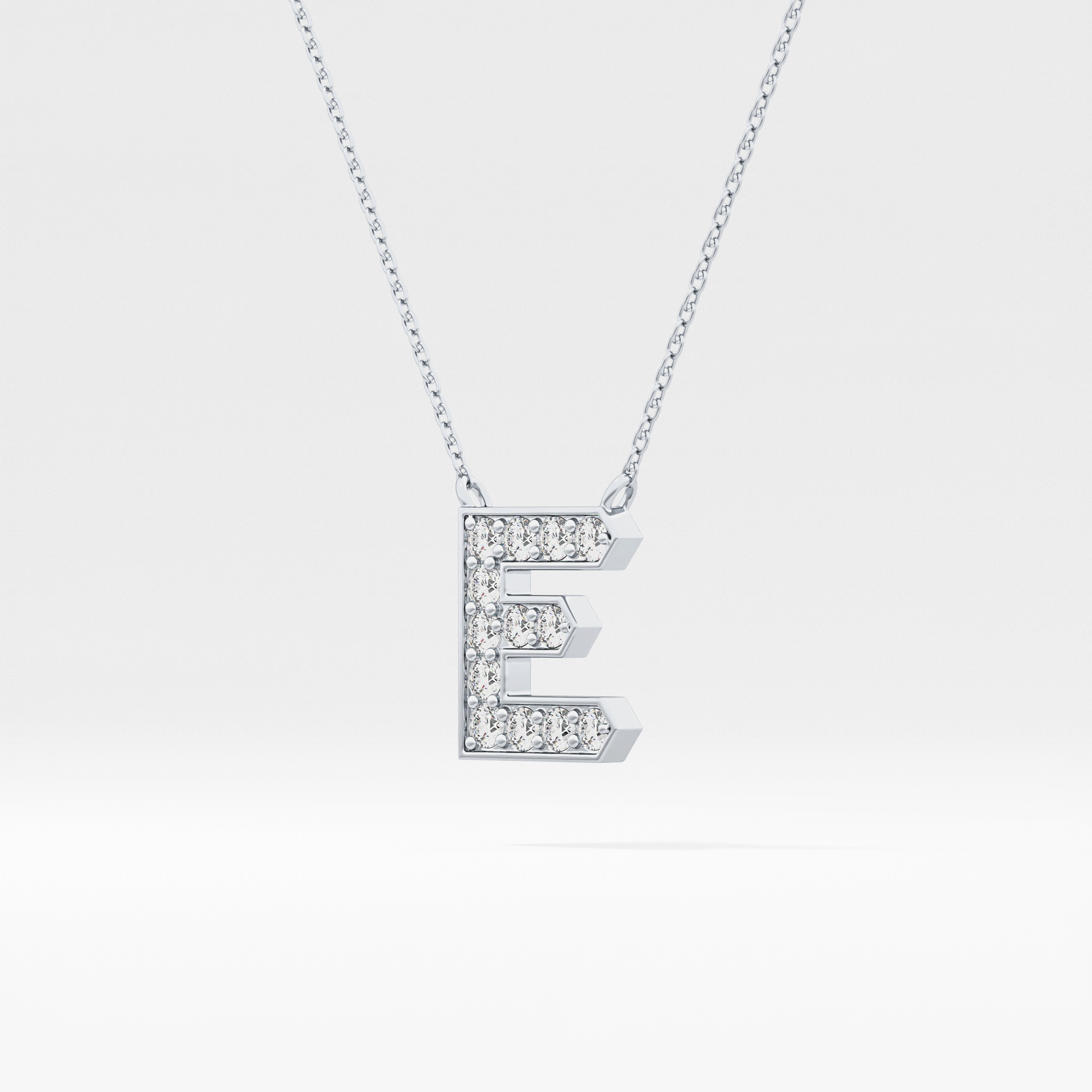 Classic 0.385 TCW  Round E Shaped Moissanite Diamond Necklace