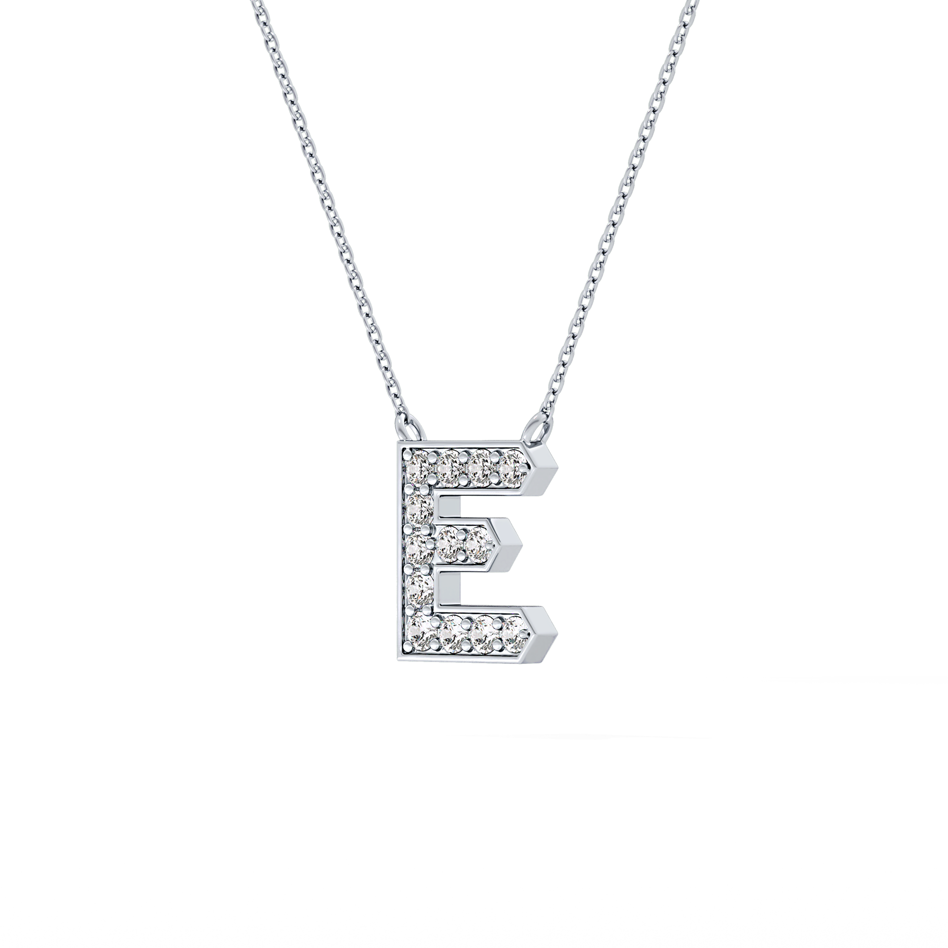 Classic 0.385 TCW  Round E Shaped Moissanite Diamond Necklace
