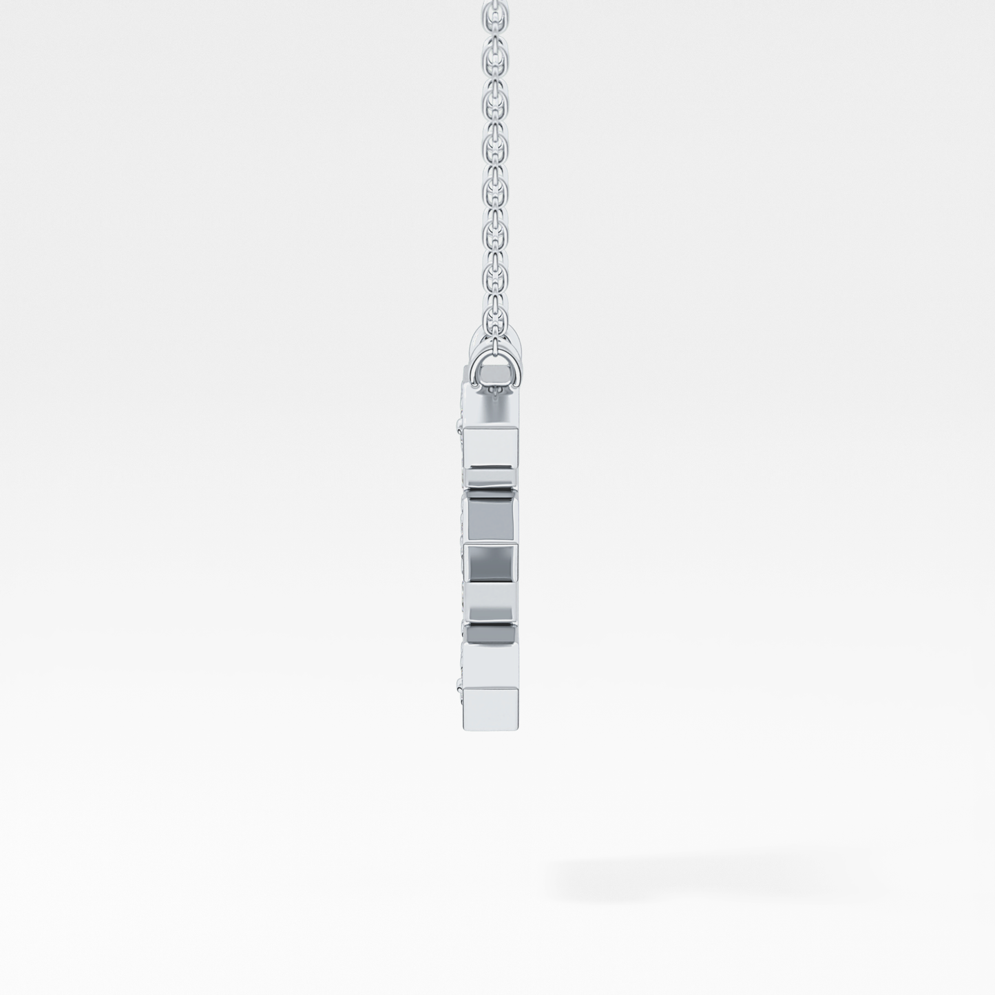 Classic 0.385 TCW  Round E Shaped Moissanite Diamond Necklace