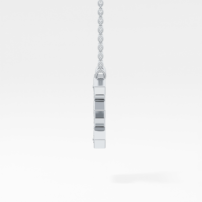 Classic 0.385 TCW  Round E Shaped Moissanite Diamond Necklace