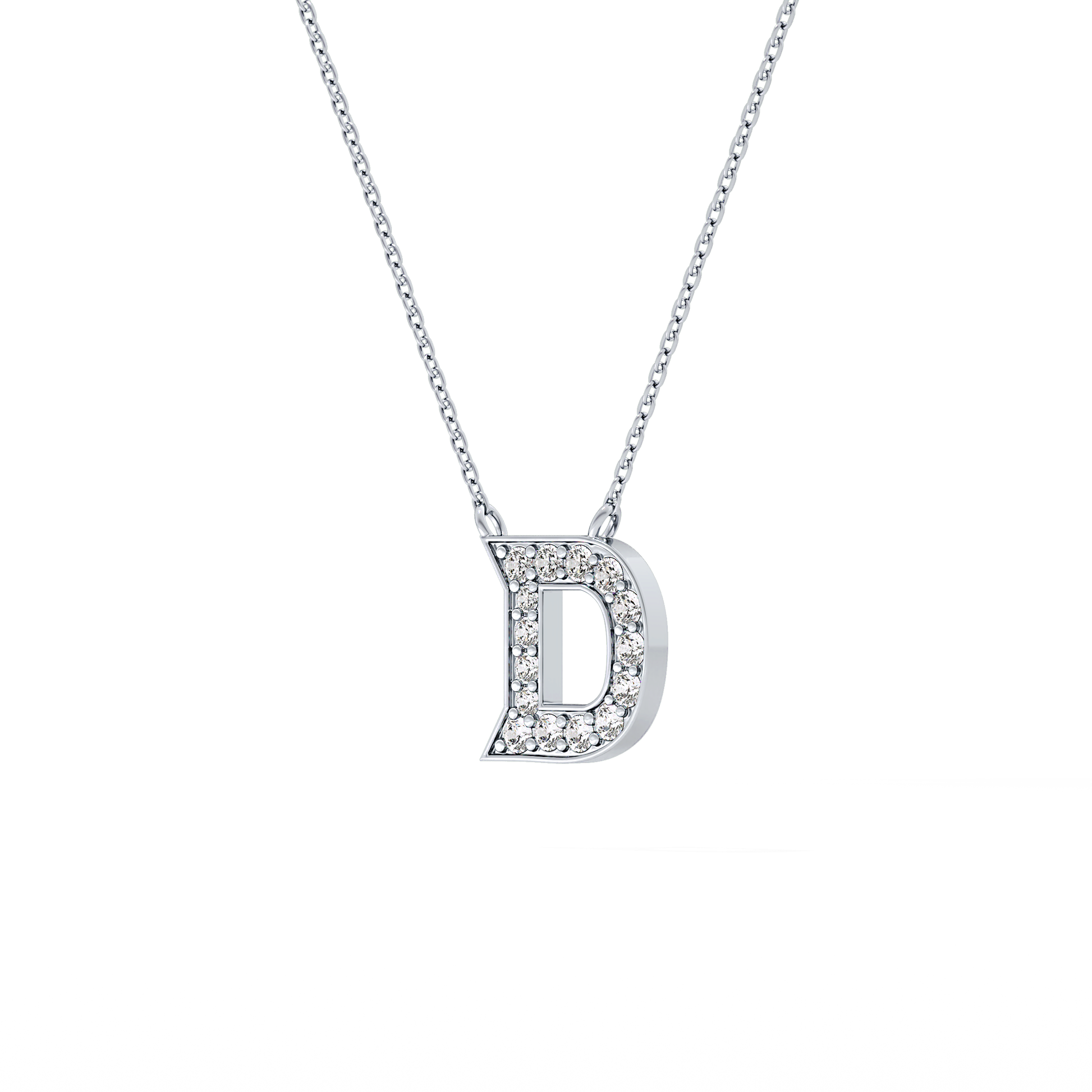 Classic 0.243 TCW Round D Shaped Moissanite Diamond Necklace