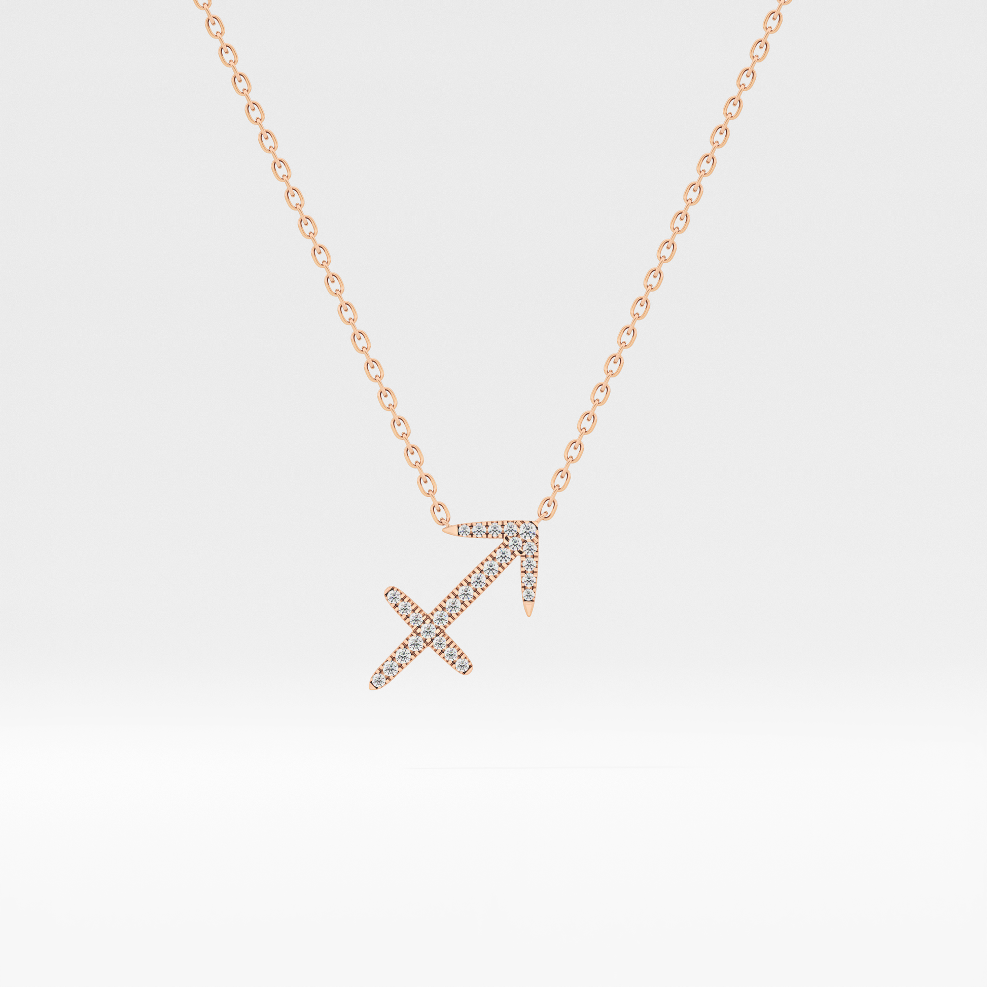 Classic 0.042 TCW Round Zodiac Sagittarius Shaped Moissanite Diamond Necklace