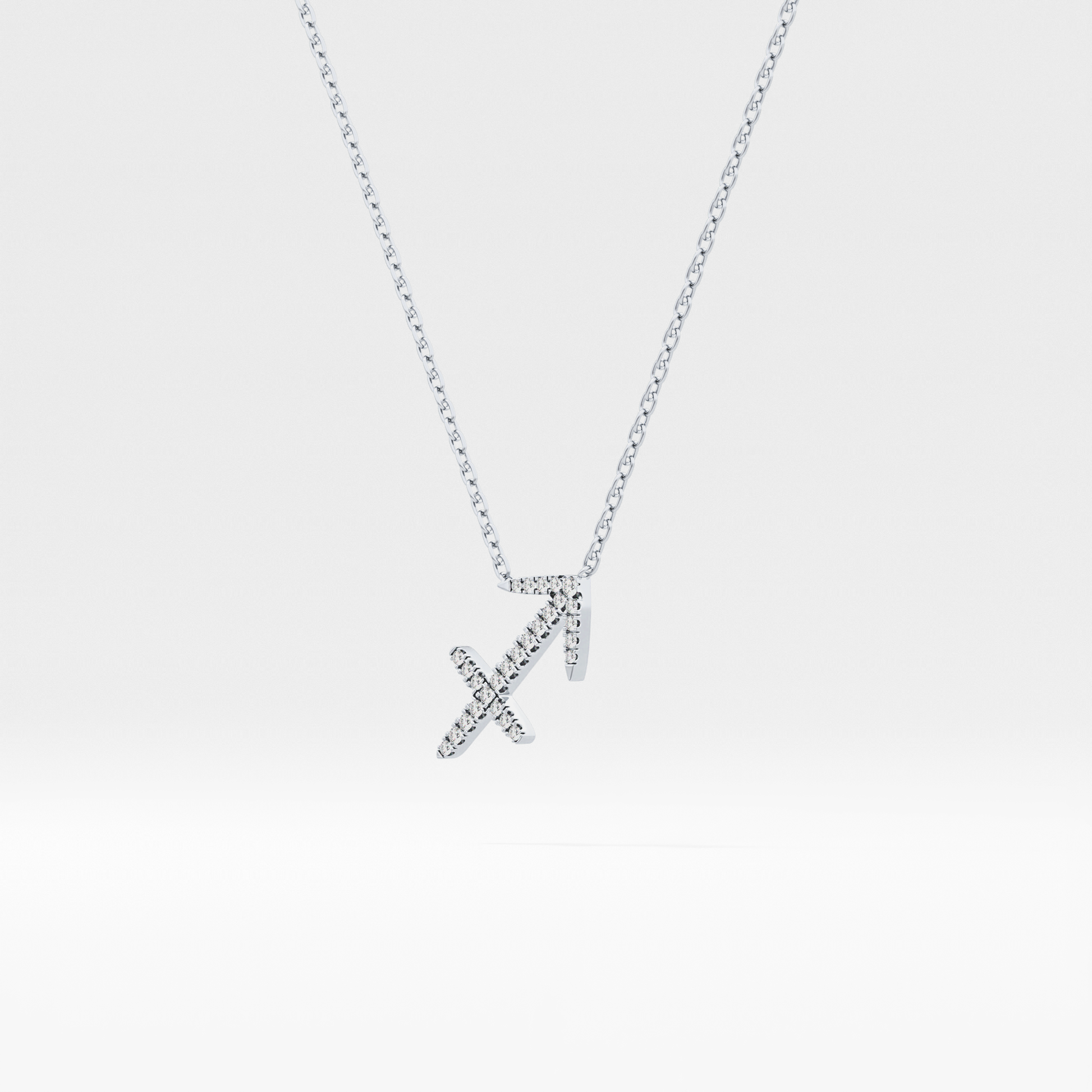 Classic 0.042 TCW Round Zodiac Sagittarius Shaped Moissanite Diamond Necklace