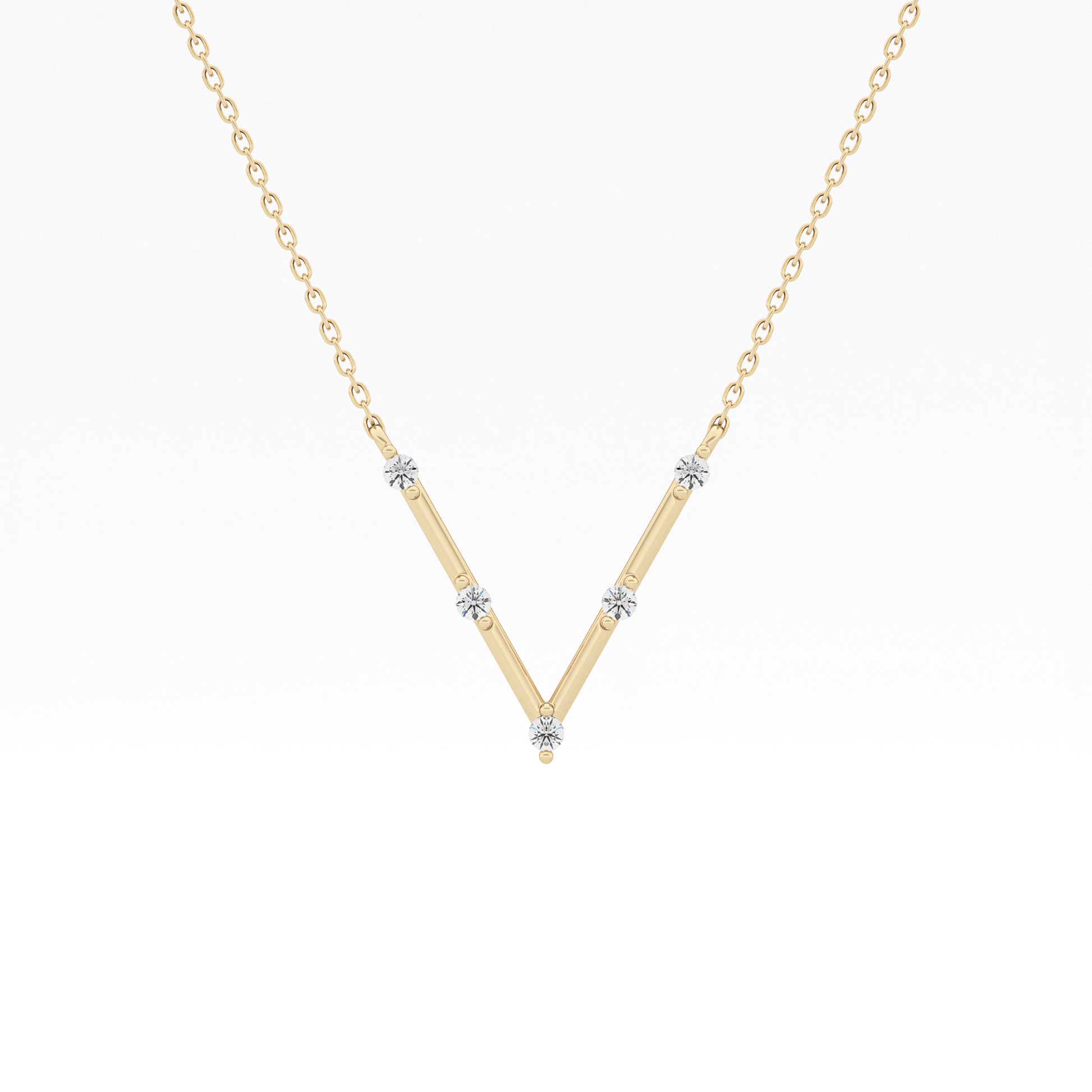 Classic 0.08 TCW Round Moissanite Diamond Necklace
