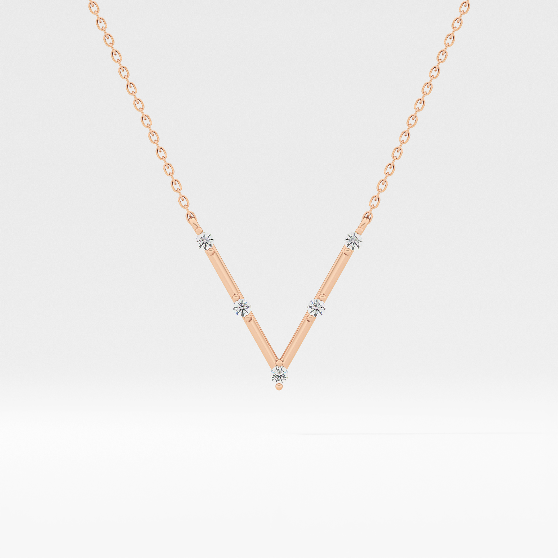 Classic 0.08 TCW Round Moissanite Diamond Necklace