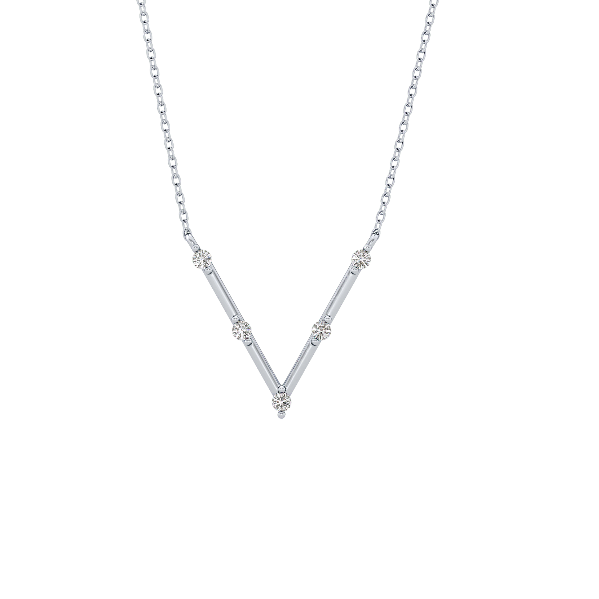Classic 0.08 TCW Round Moissanite Diamond Necklace