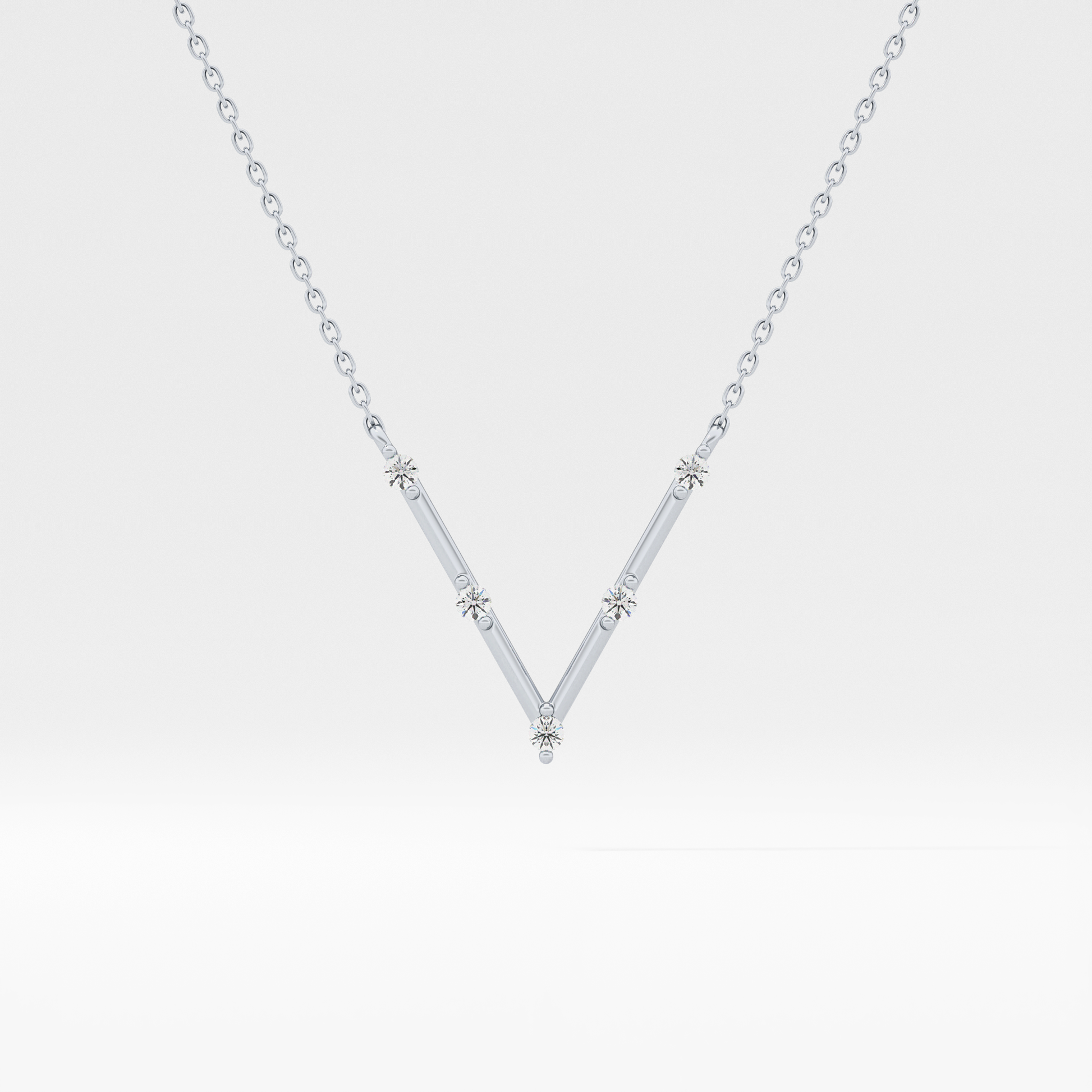Classic 0.08 TCW Round Moissanite Diamond Necklace